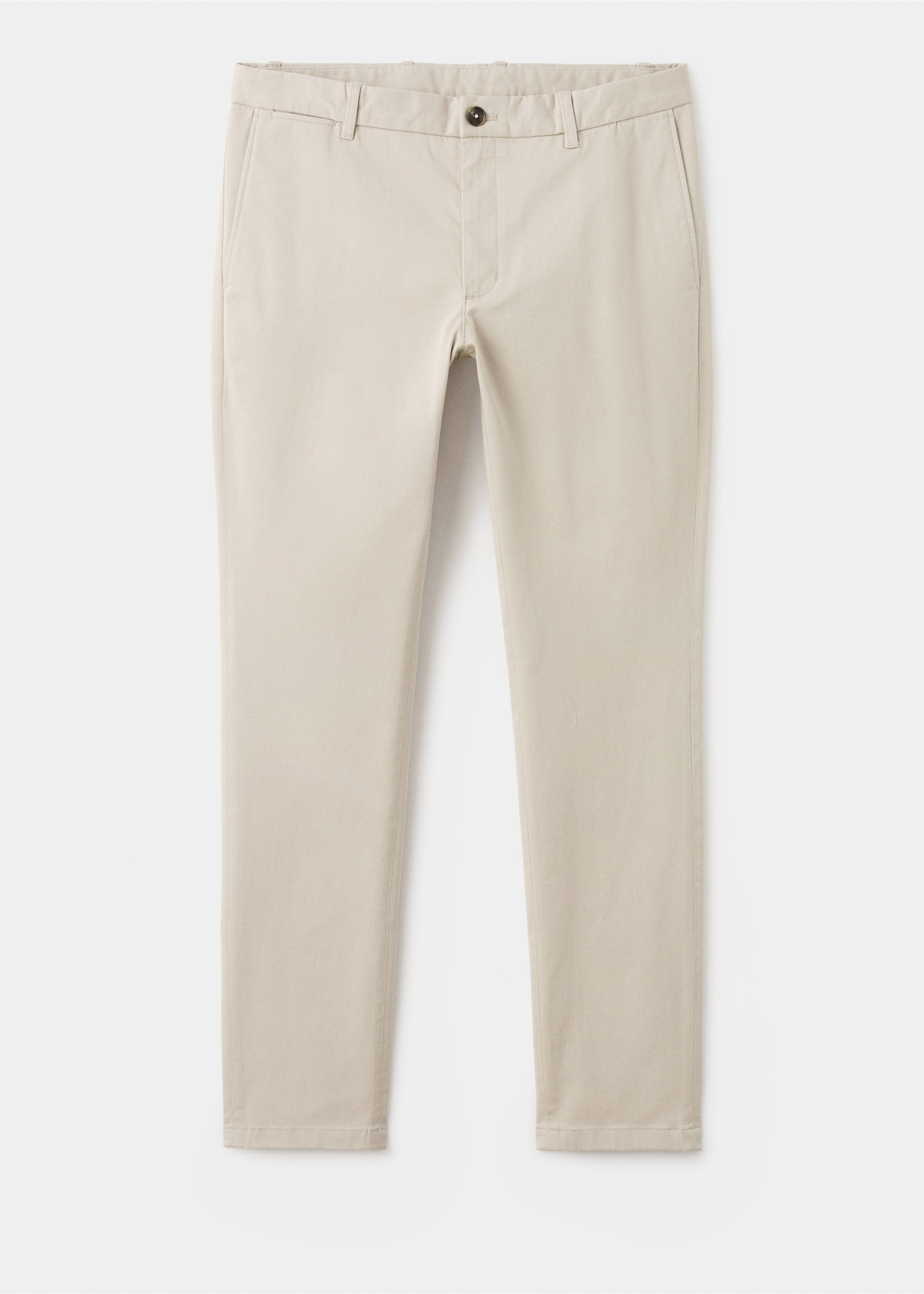 Beige men's trousers in a straight-fit style with belt loops., Sand. Ref: 27041187-00.