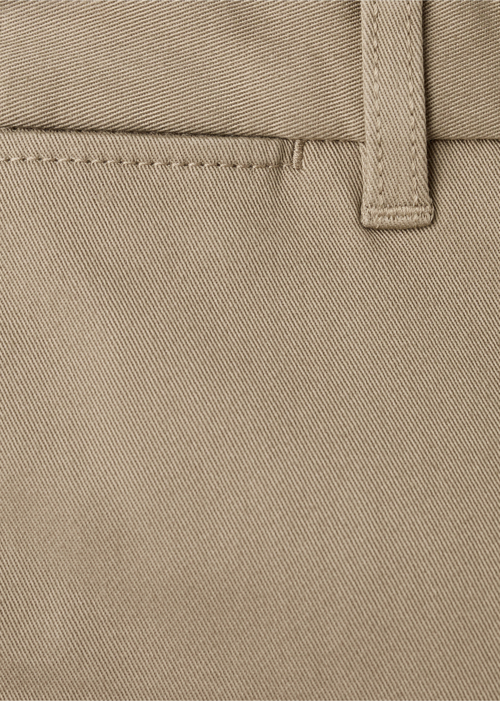 Close-up of beige trousers fabric texture and belt loop., Beige. Ref: 27041187-00.