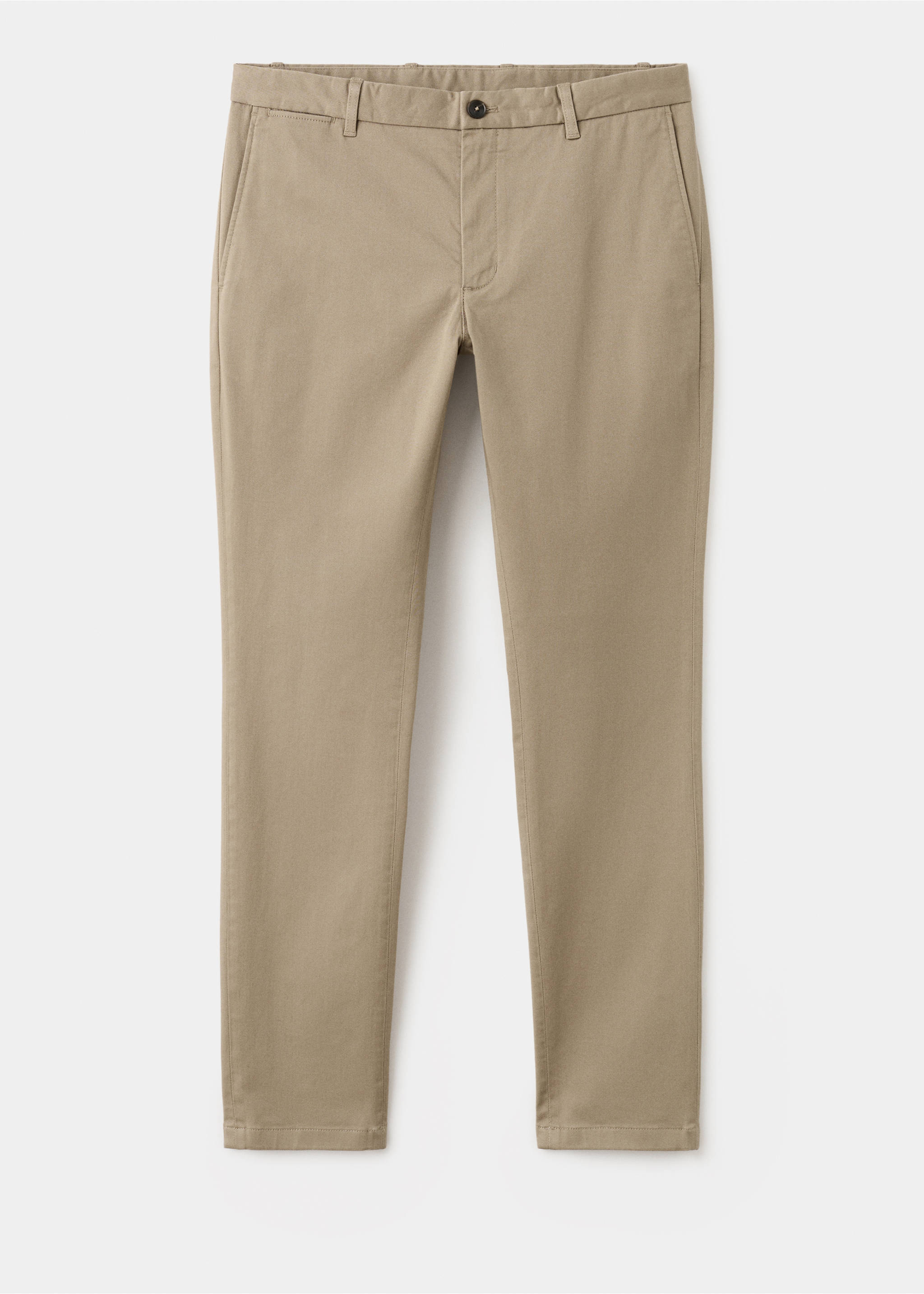 Beige chinos with a waistband, belt loops, and front pockets., Beige. Ref: 27041187-00.