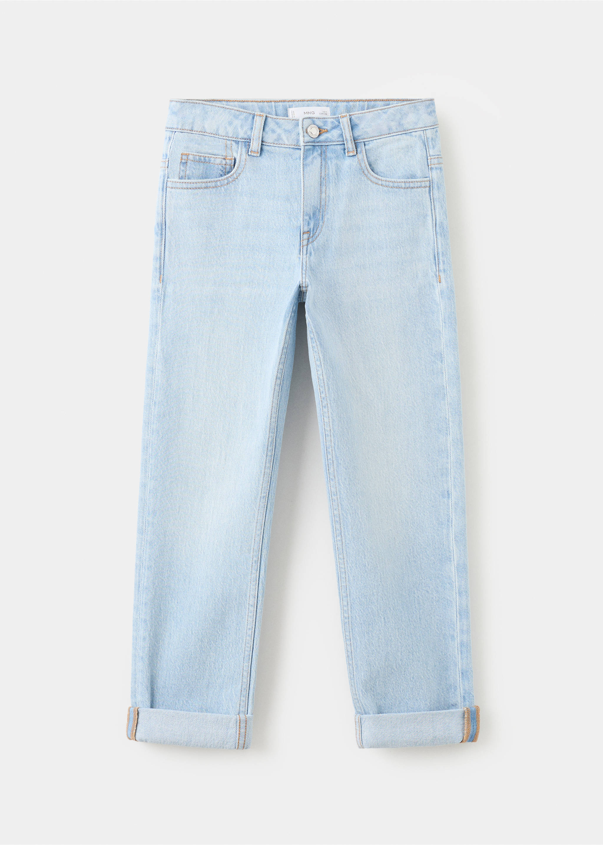 Gerade Jeans mit Umschlag - Artikel ohne Model, Hellblau. Ref: 27041239-00.