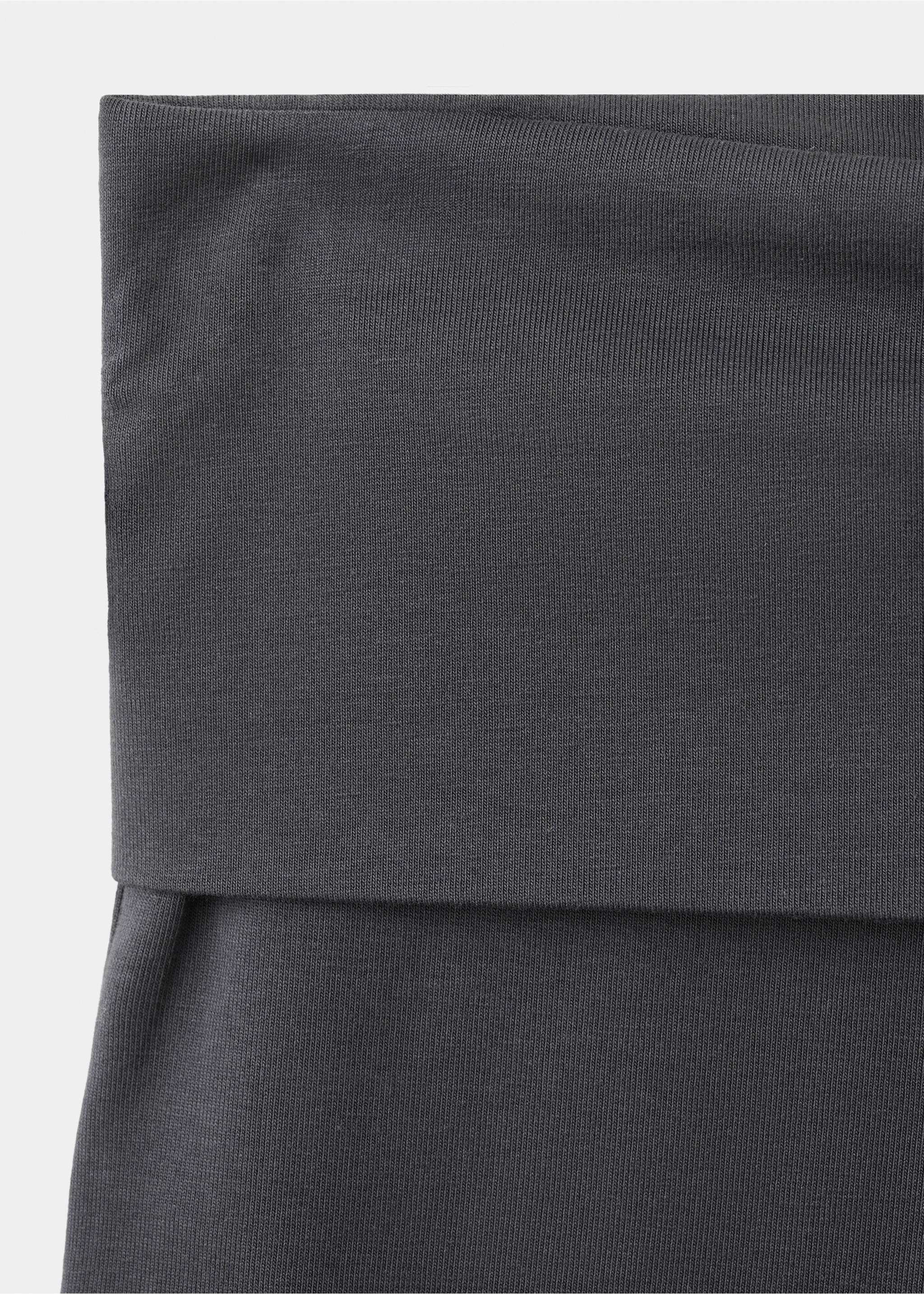 Close-up of grey leggings with a fold-over waistband., Charcoal. Ref: 27041265-00.