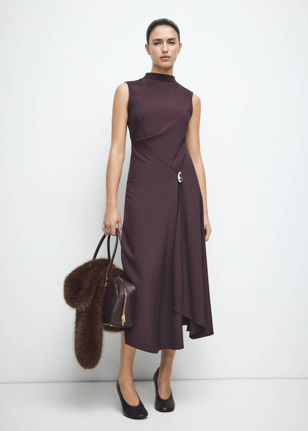 A-line dress with metal embellishment