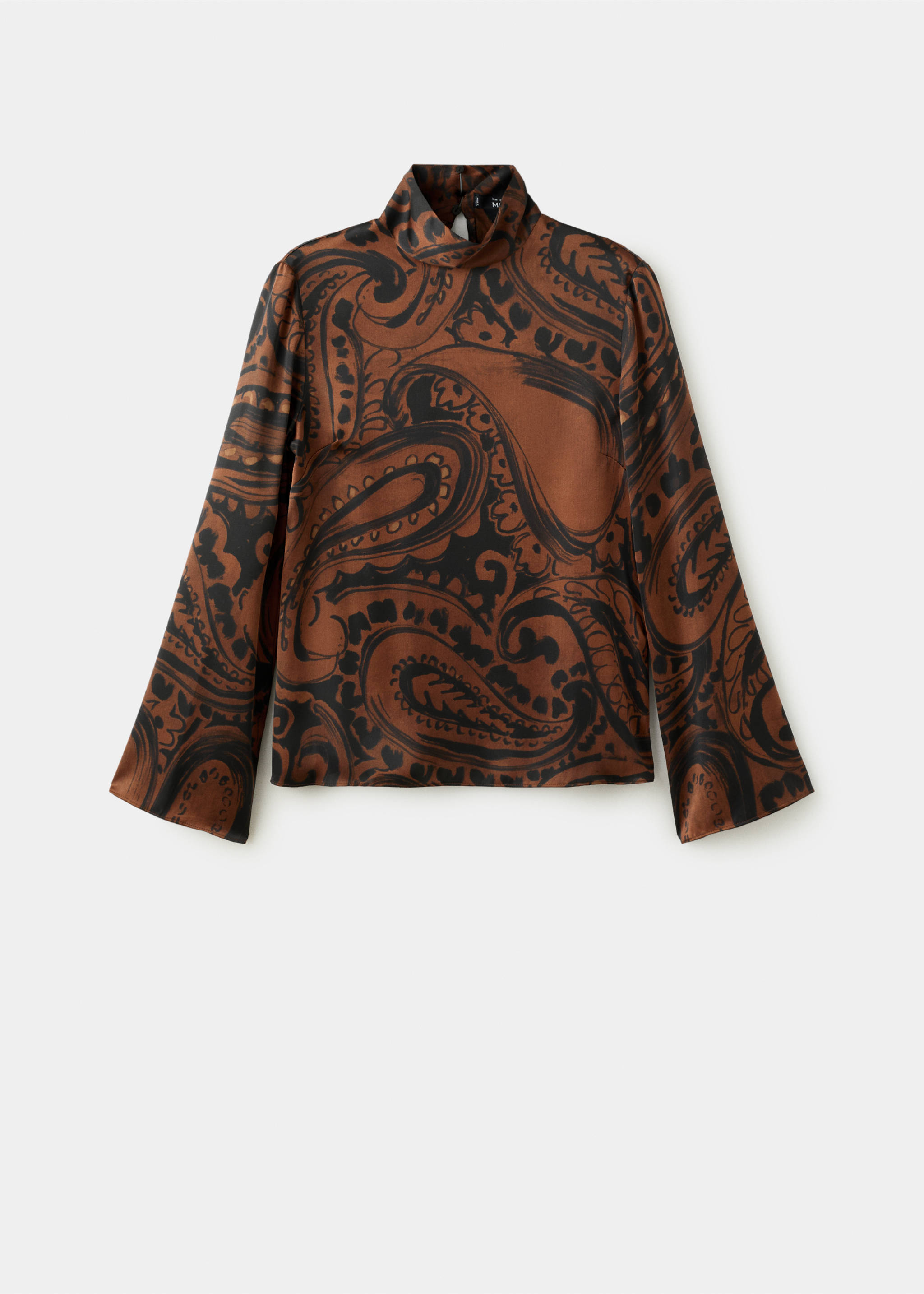 Paisley-print satin blouse - Article without model, Burnt Orange. Ref: 27041318-00.