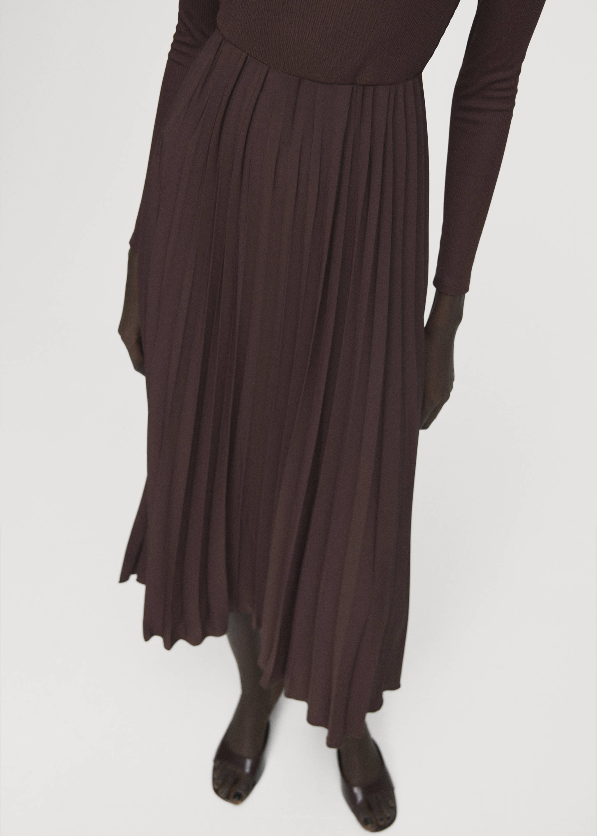 Vestit midi evasé cinturó - Detall de l'article 1