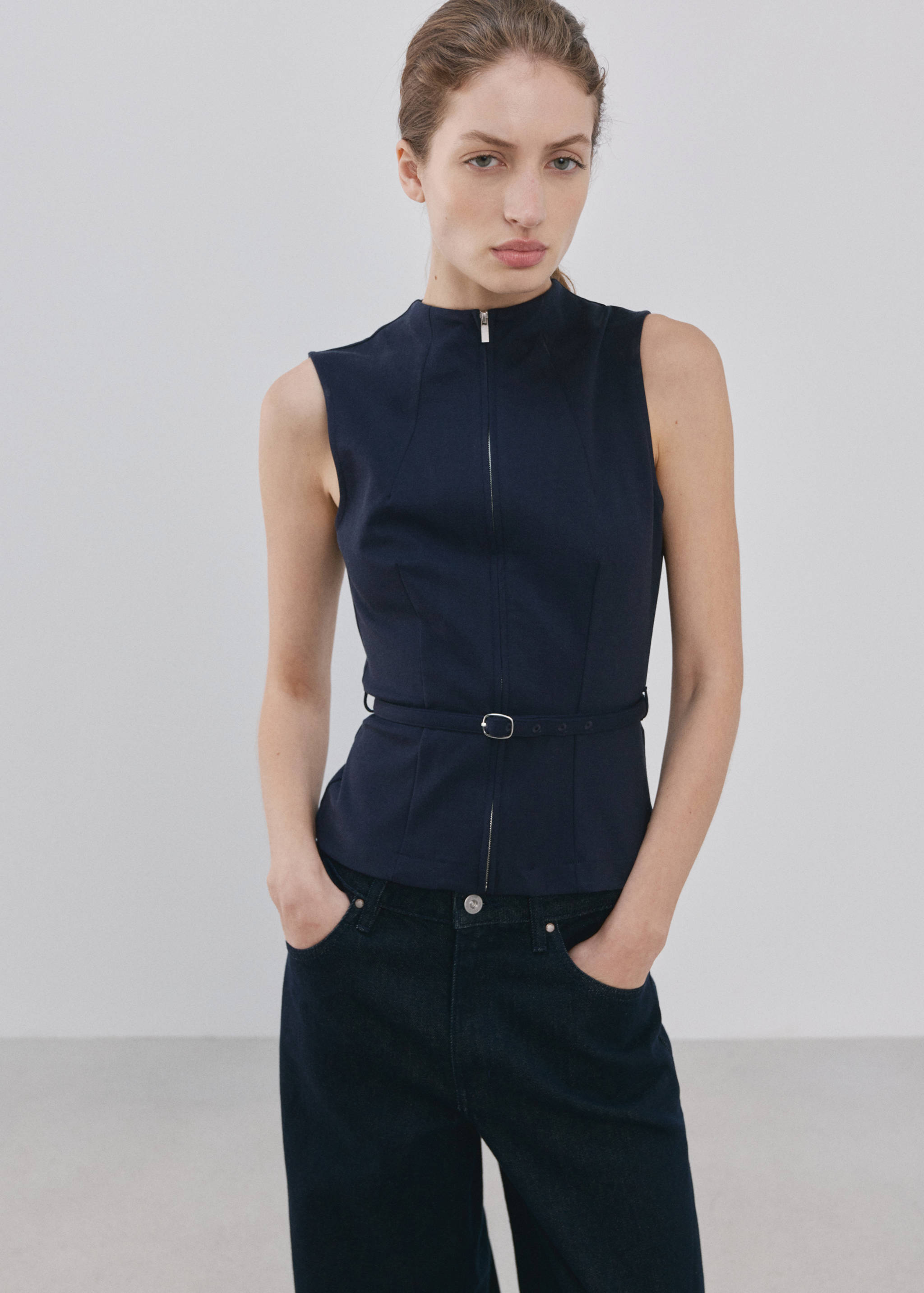 Zipper fitted waistcoat - Medium plane