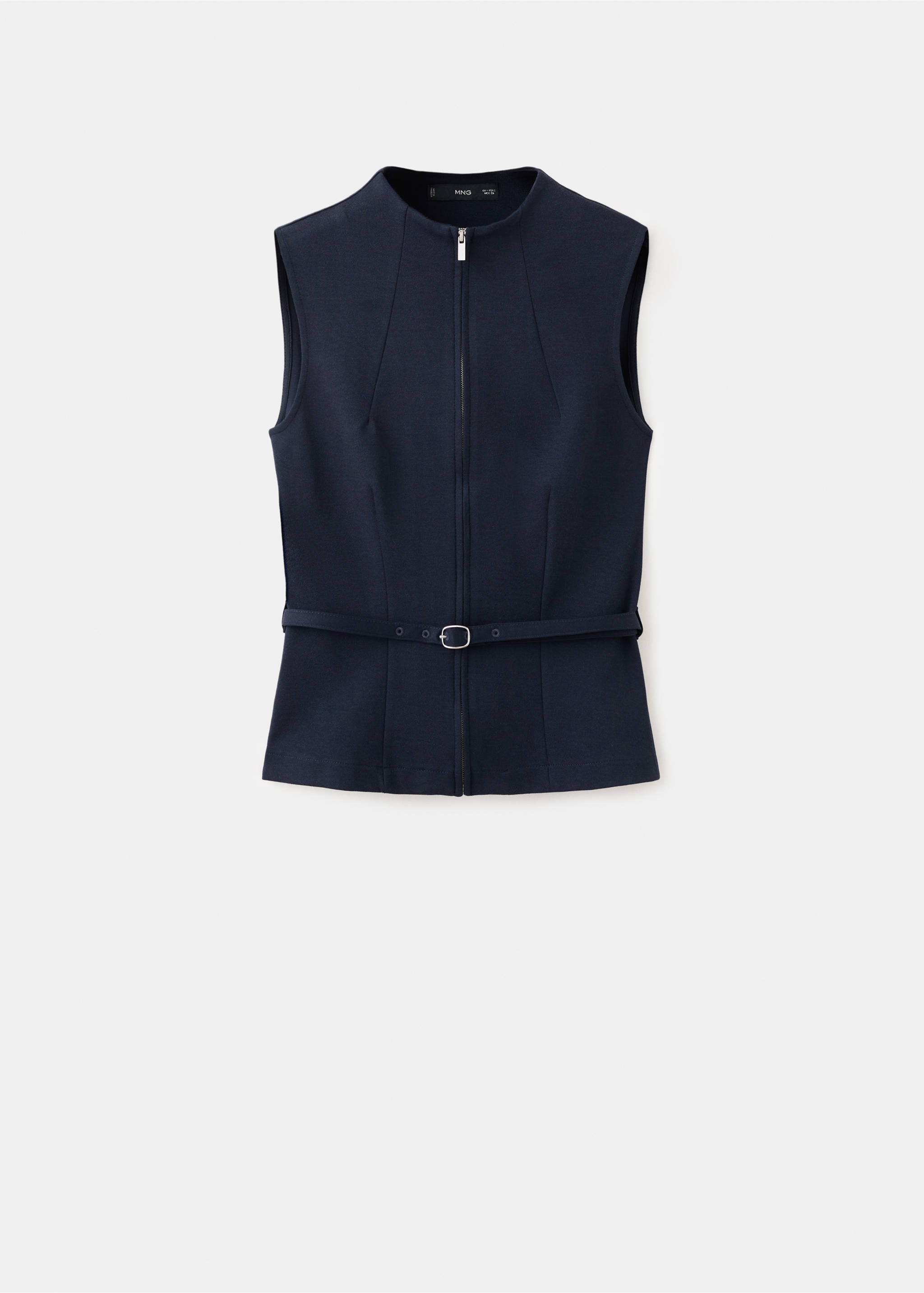 Zipper fitted waistcoat - Article without model, Dark Navy. Ref: 27044079-00.