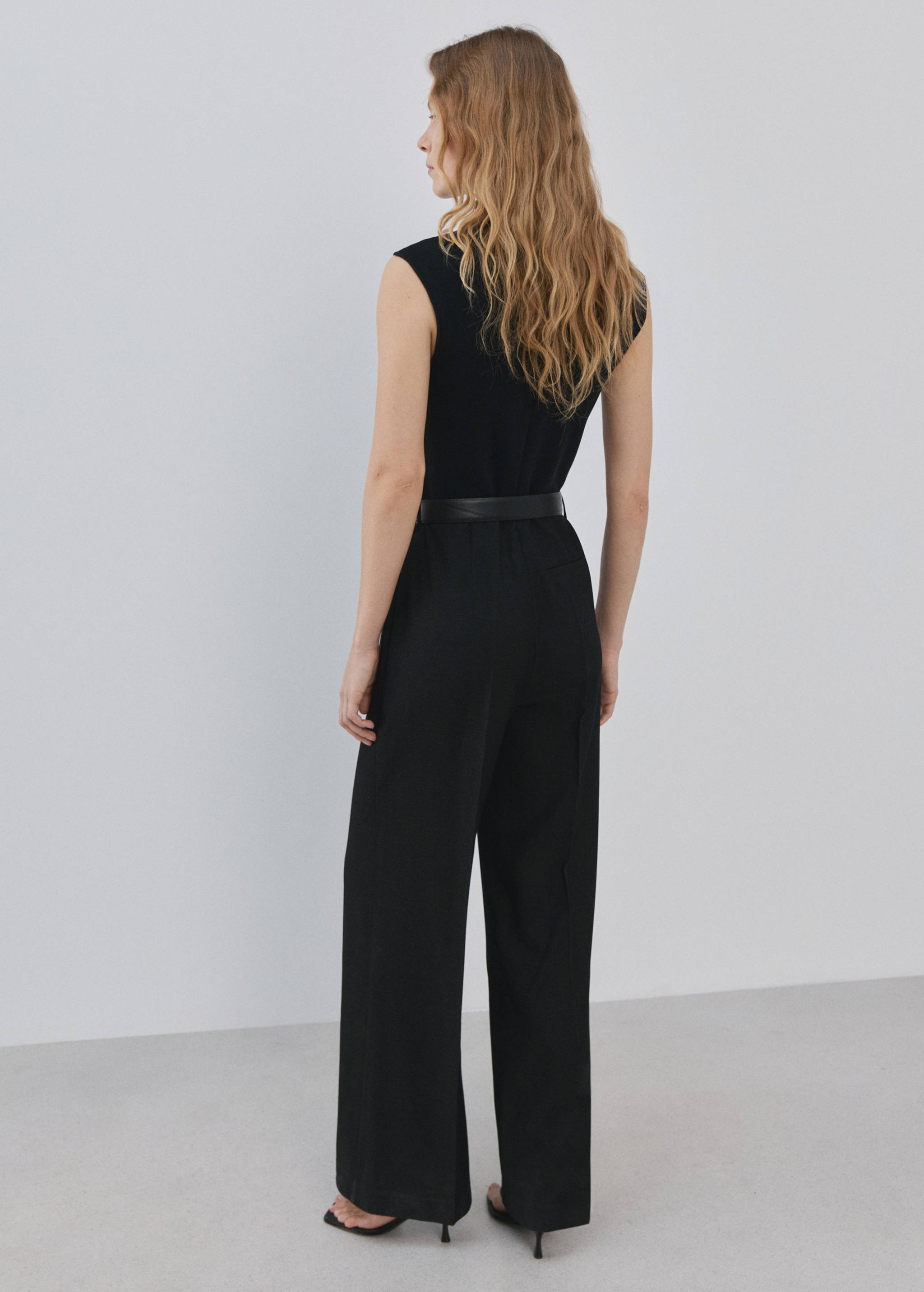 Contrast-bodice long jumpsuit - Reverse of the article