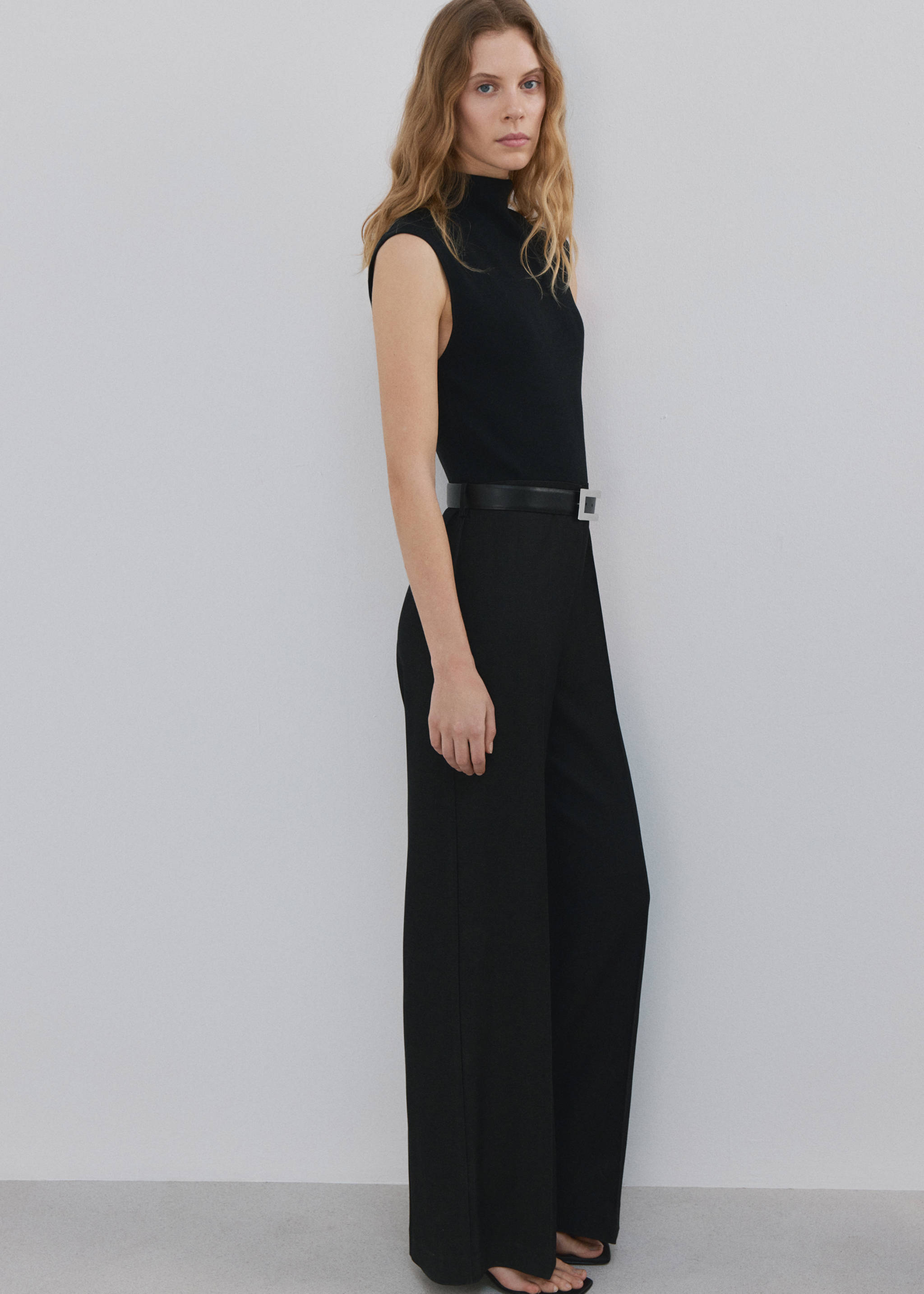 Contrast-bodice long jumpsuit - Details of the article 2