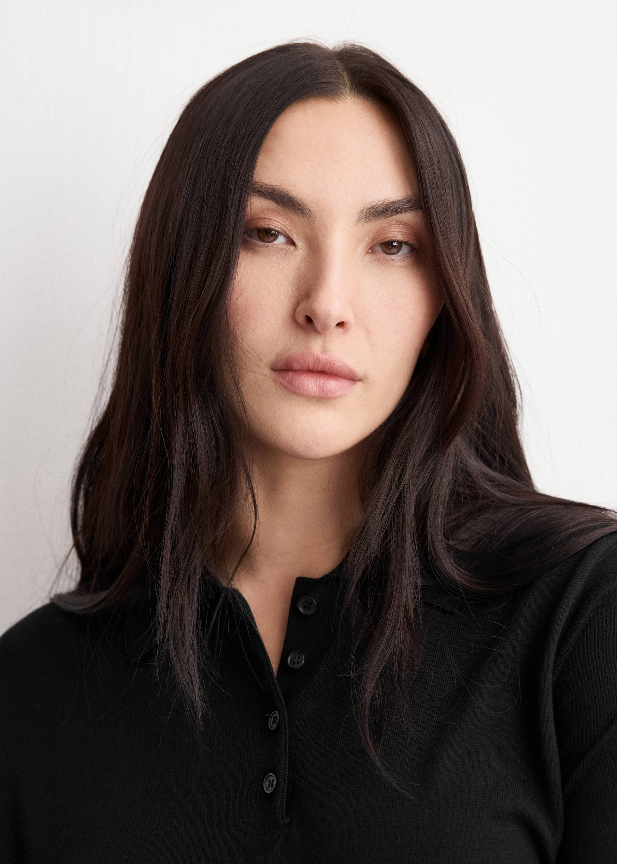 Polo neck sweater - Details of the article 4, Black. Ref: 27044087-00.