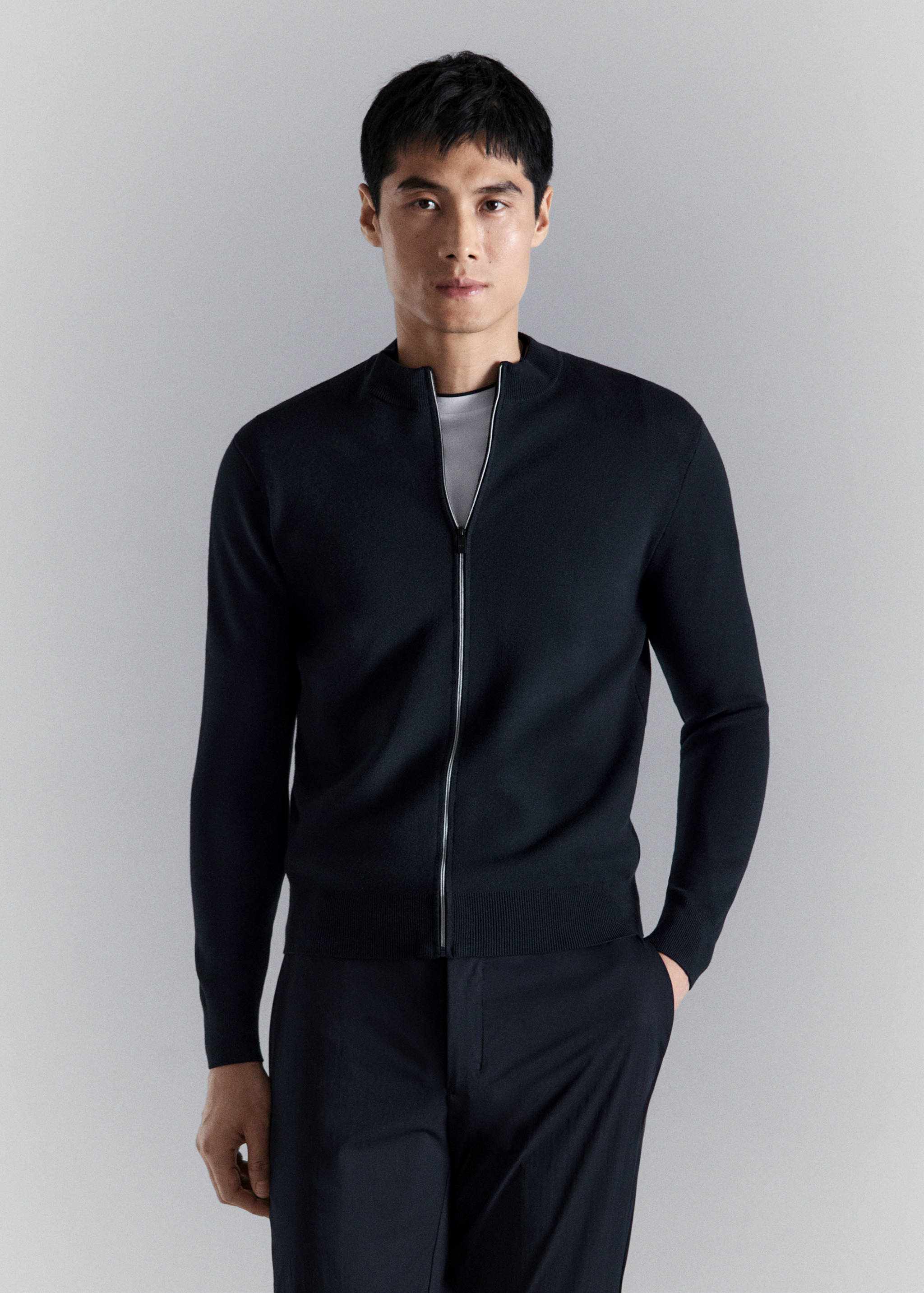 Cardigan confort en maille extensible - Plan moyen