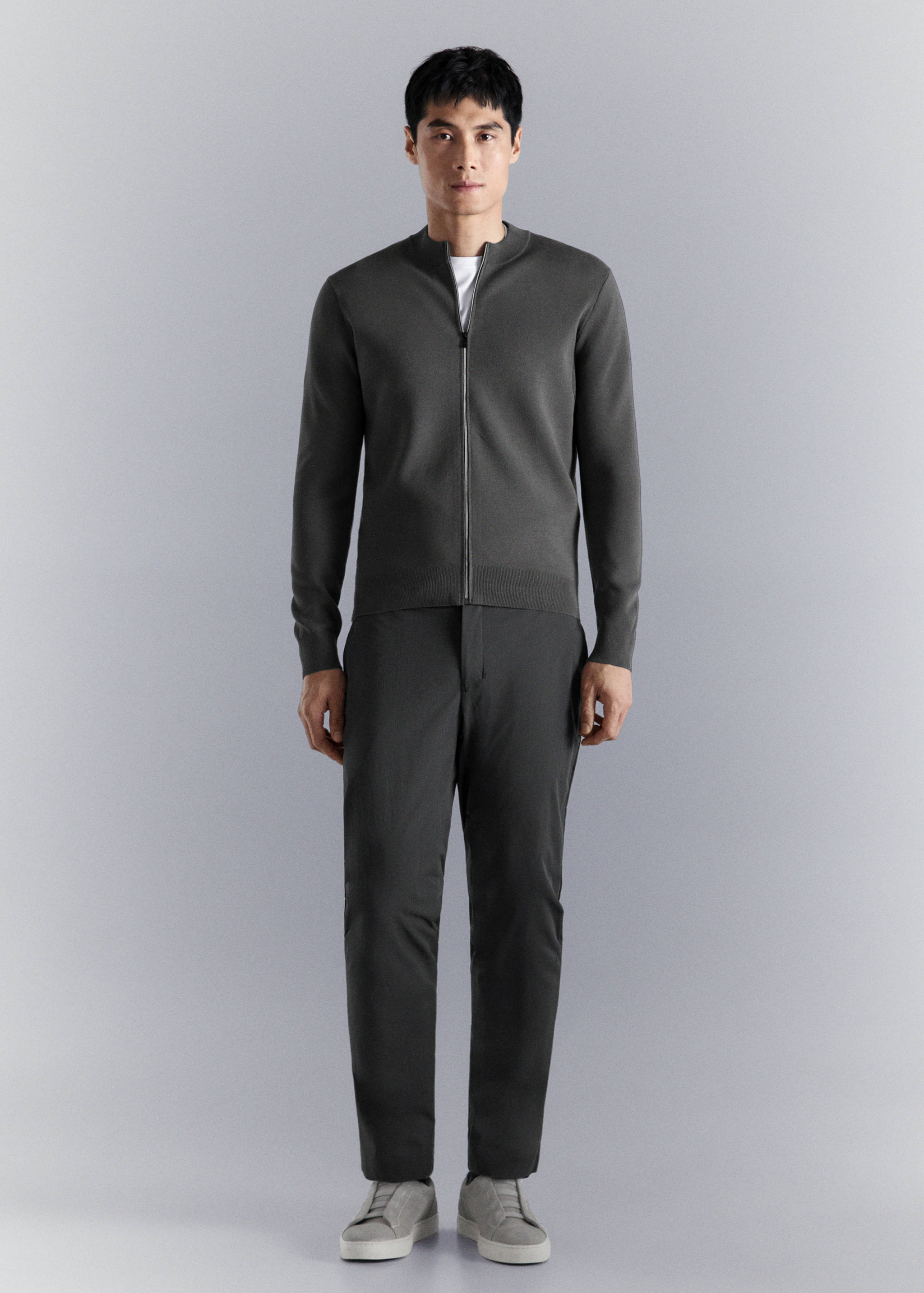 Cardigan confort en maille extensible - Plan général