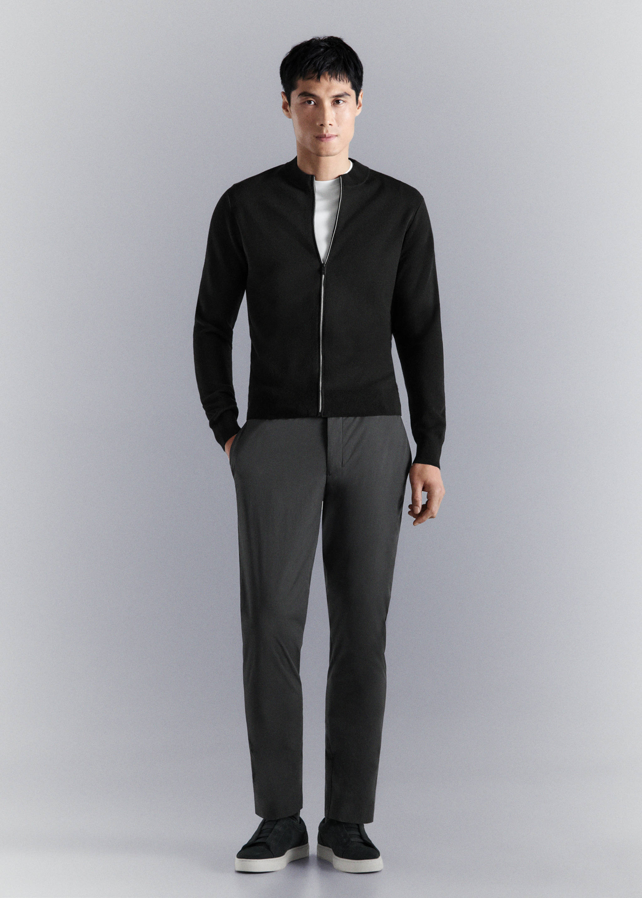 Cardigan confort en maille extensible - Plan général