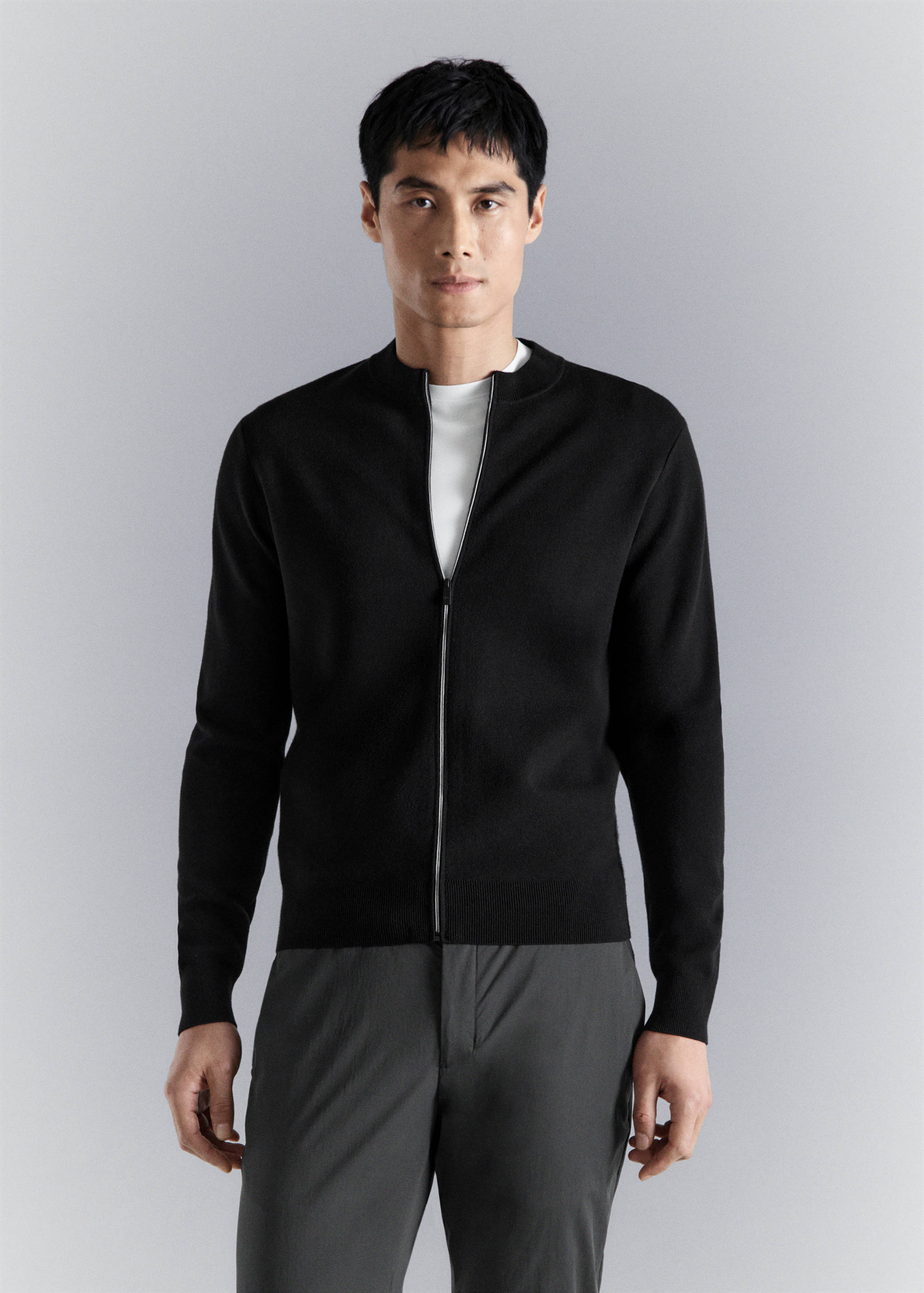 Cardigan confort en maille extensible - Plan moyen