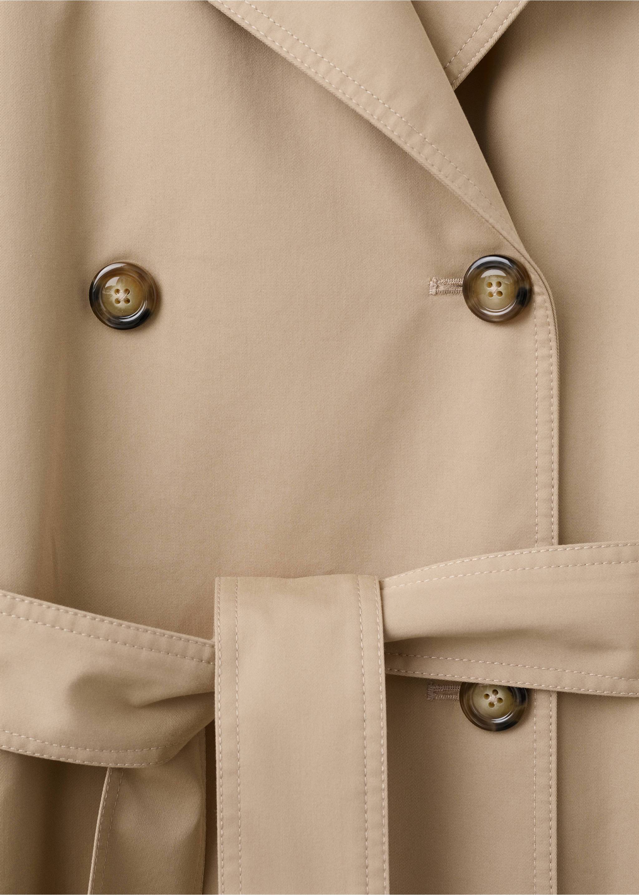 Long double-breasted trench coat - Details of the article 8, Beige. Ref: 27044774-00.