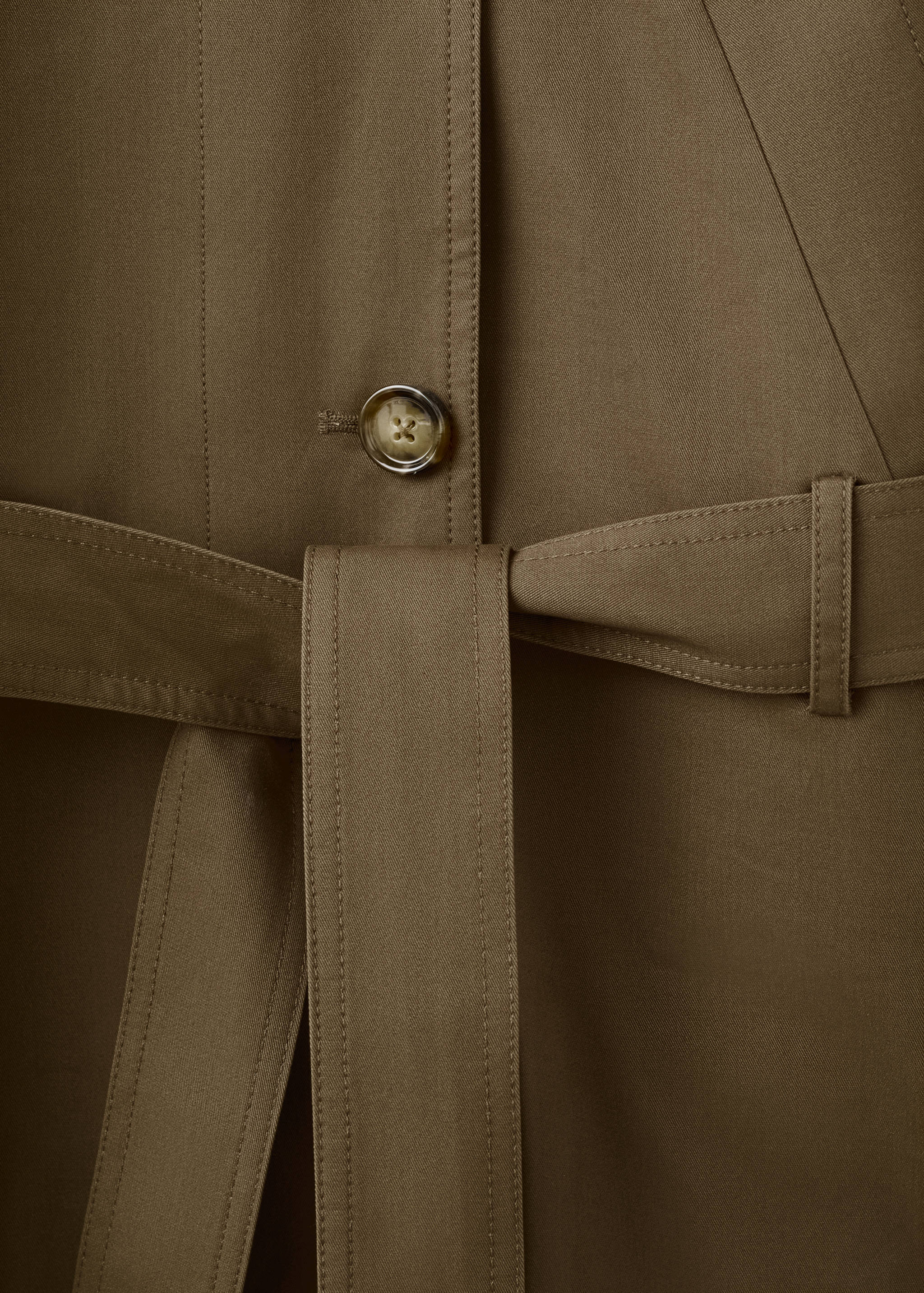 Funnel neck belted trench coat - Details of the article 0