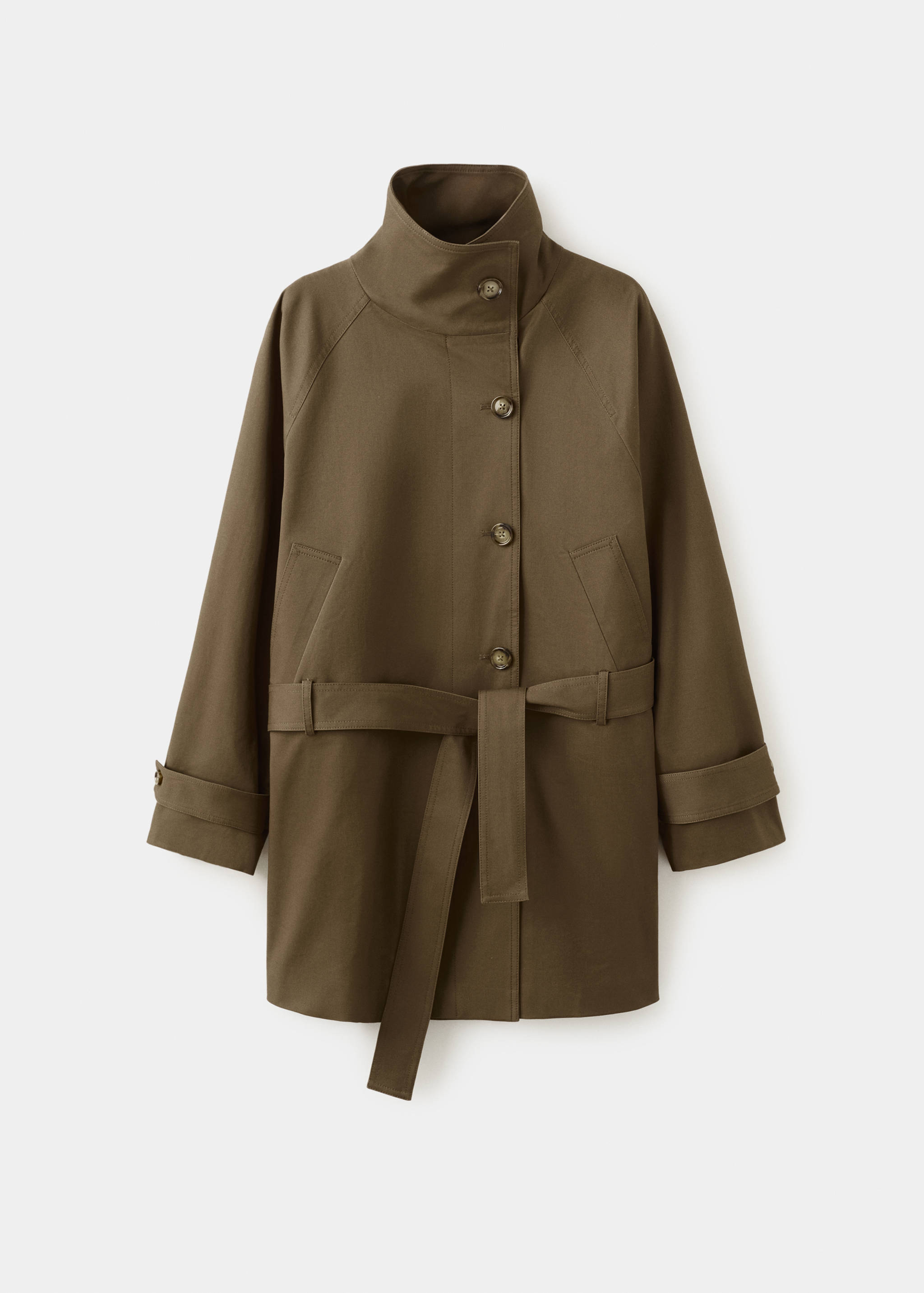 Funnel neck belted trench coat - Article without model
