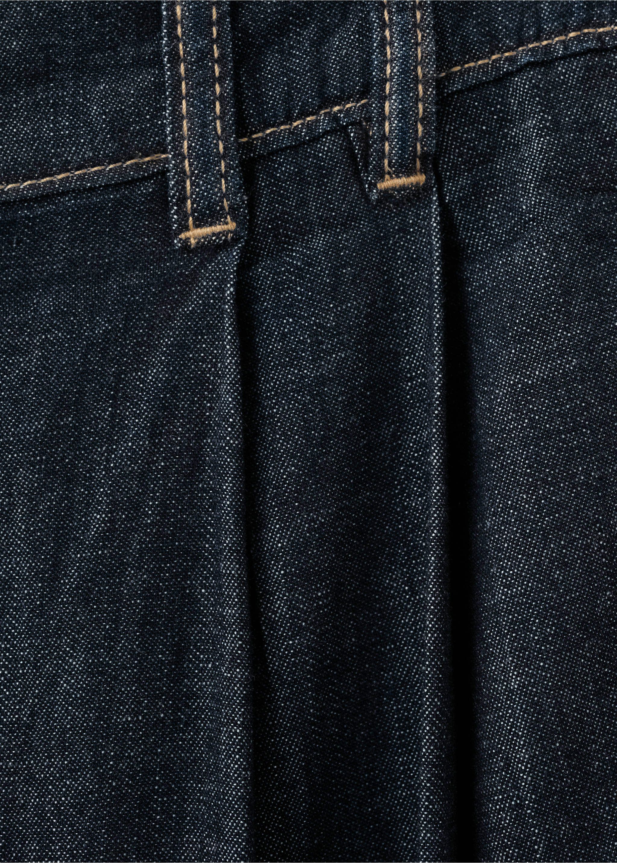 Wide leg denim trousers with belt loops - Details of the article 0, Open Blue. Ref: 27045823-00.
