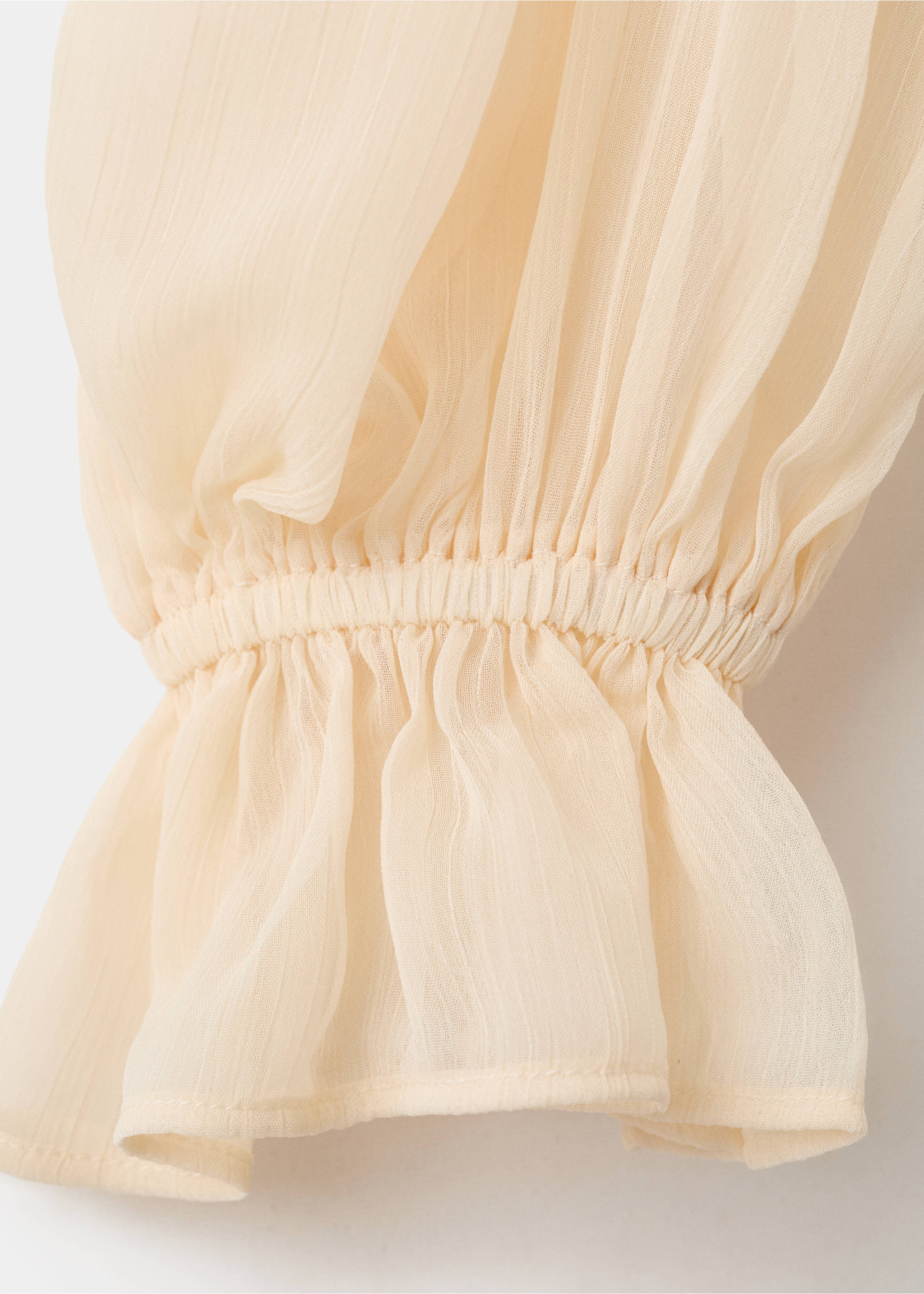 Lace contrast shirt - Details of the article 8, Yellow. Ref: 27047146-00.