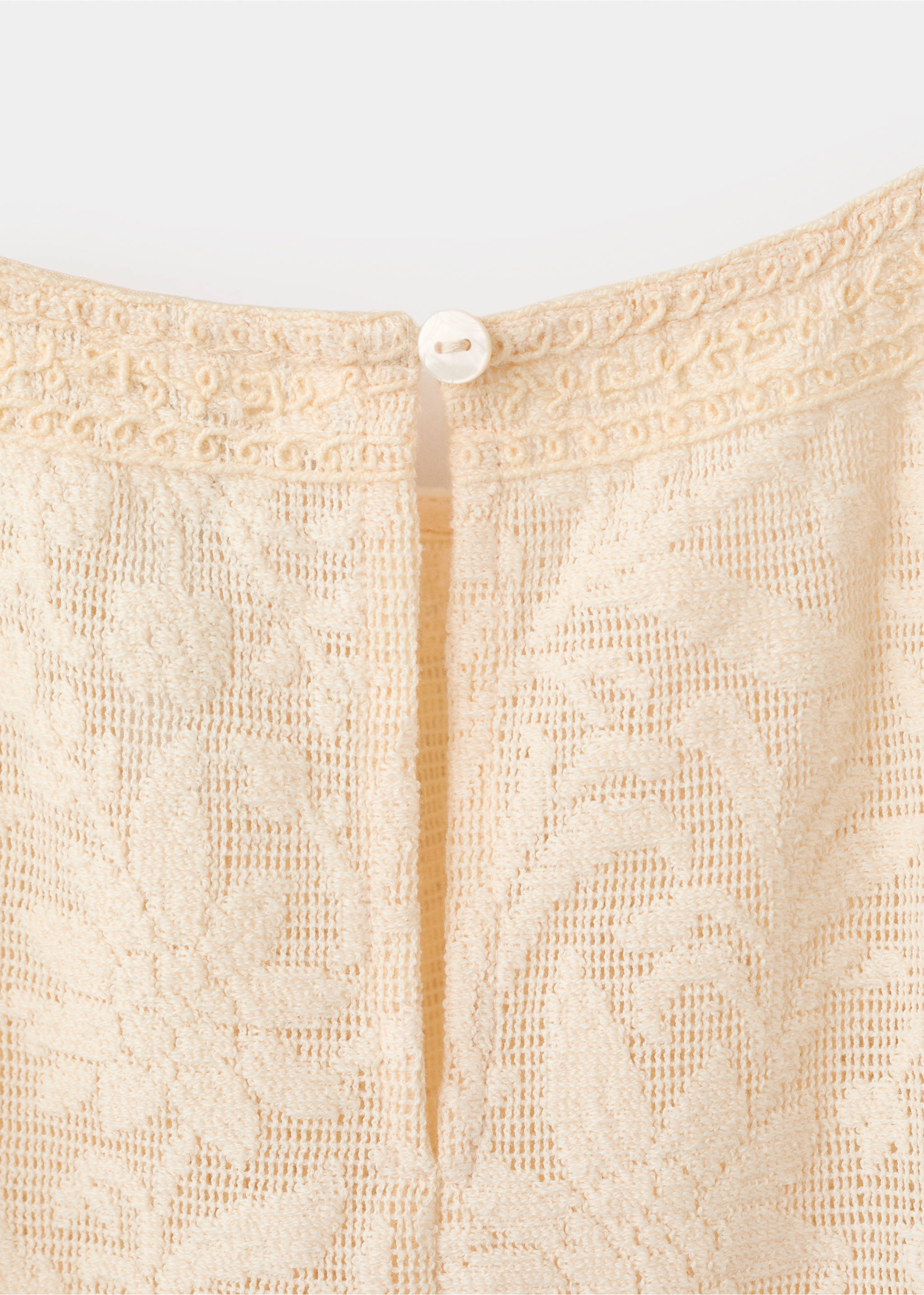 Lace contrast shirt - Details of the article 0, Yellow. Ref: 27047146-00.