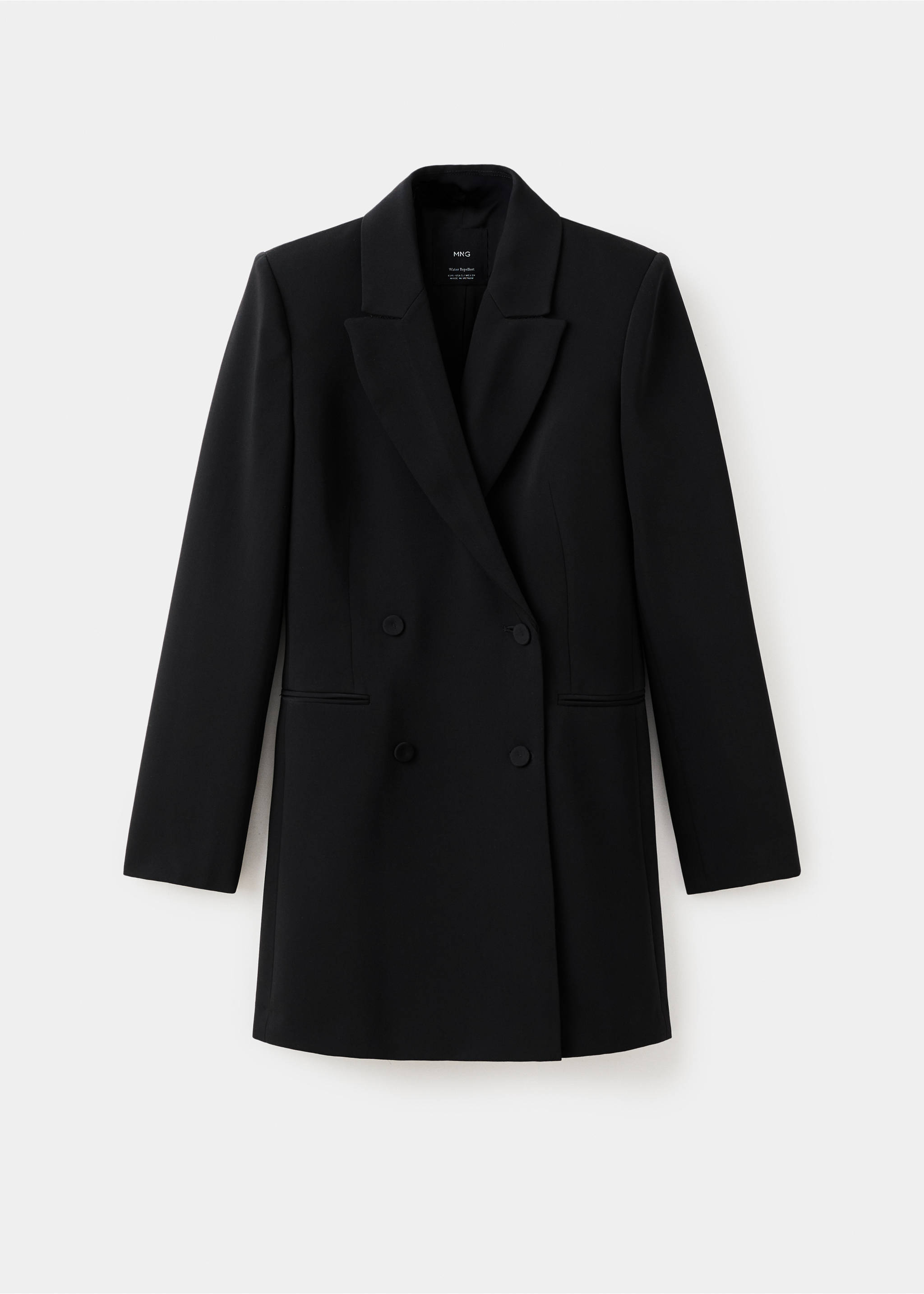 Double-breasted blazer-style dress - Article without model, Black. Ref: 27051231-00.