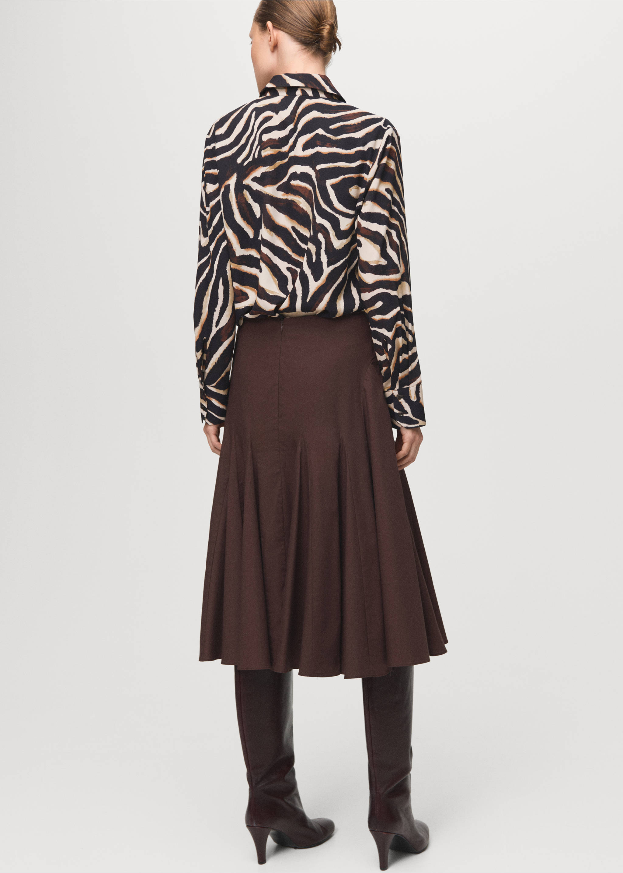 Printed straight shirt - Reverse of the article, Black. Ref: 27051236-00.