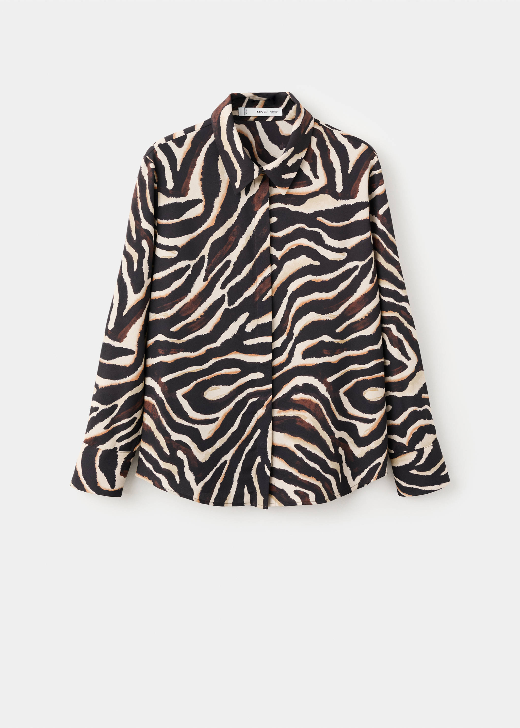 Printed straight shirt - Article without model, Black. Ref: 27051236-00.