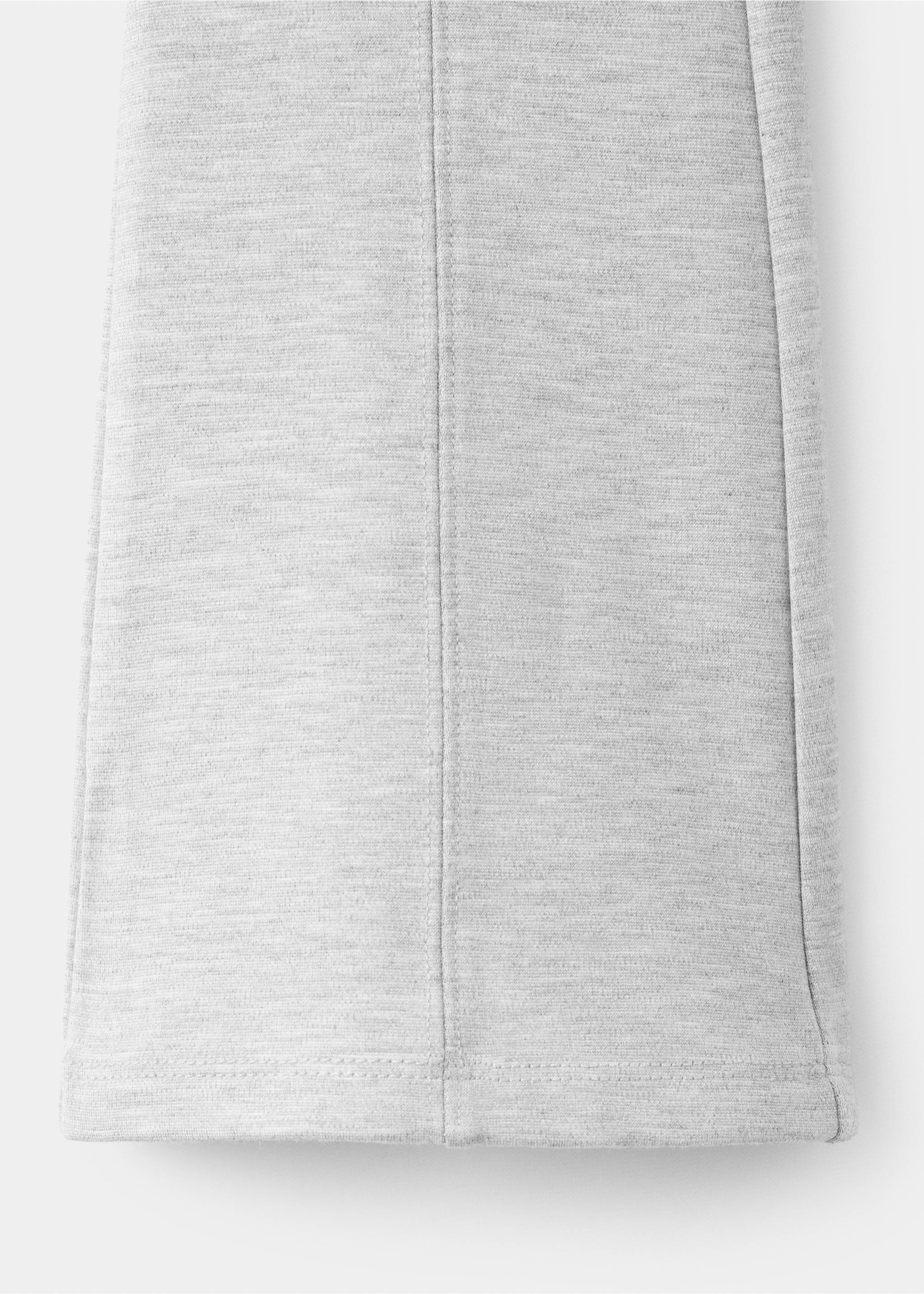 Grey leggings fabric detail, showing a fine ribbed knit texture and vertical center seam., Medium Heather Grey. Ref: 27051270-00.