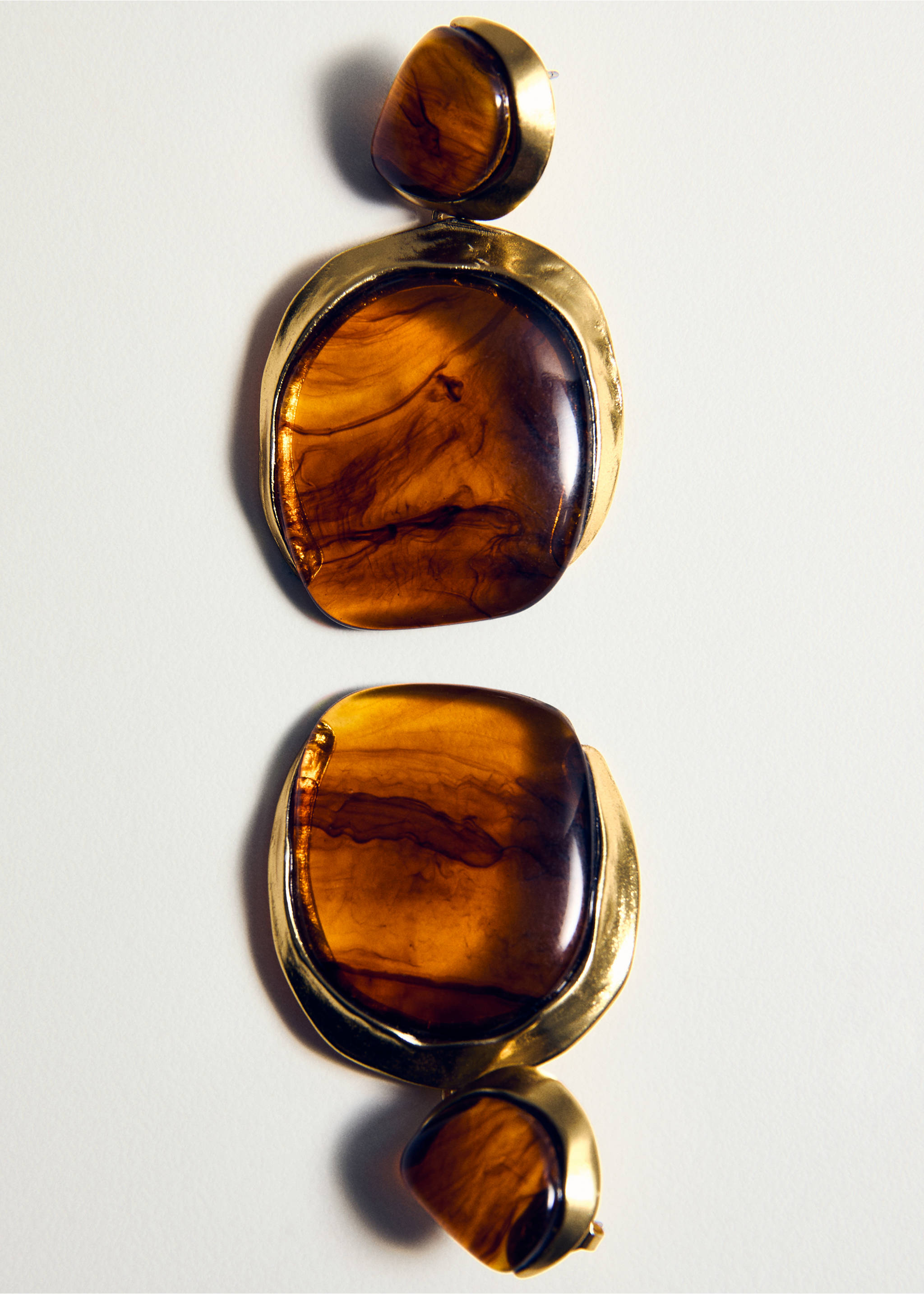 Tortoiseshell resin and gold-tone metal drop earrings., Gold. Ref: 27051292-00.