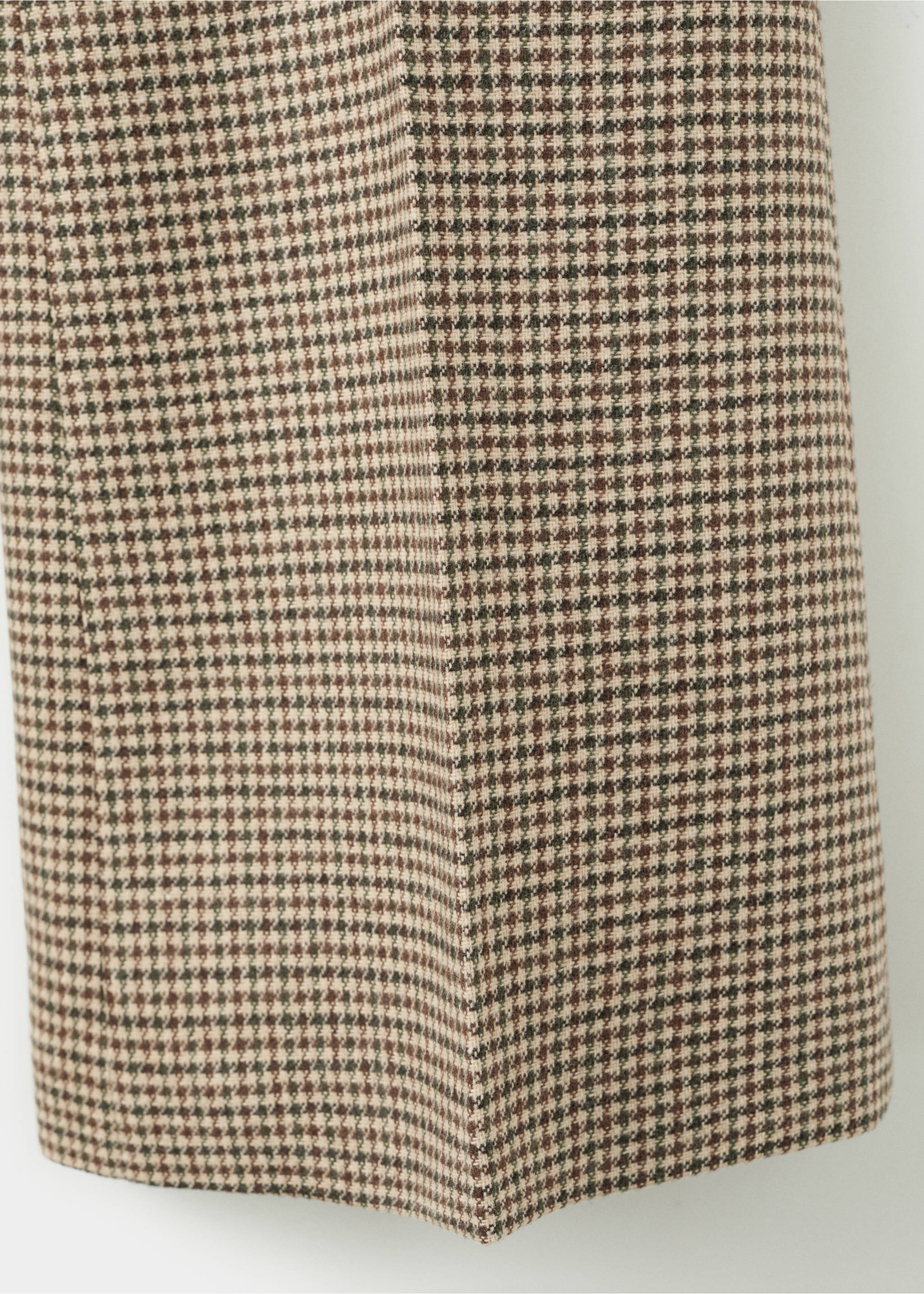 Hose aus Wollmischung mit Hahnentrittmuster - Detail des Artikels 0, Mittelbraun. Ref: 27051323-00.