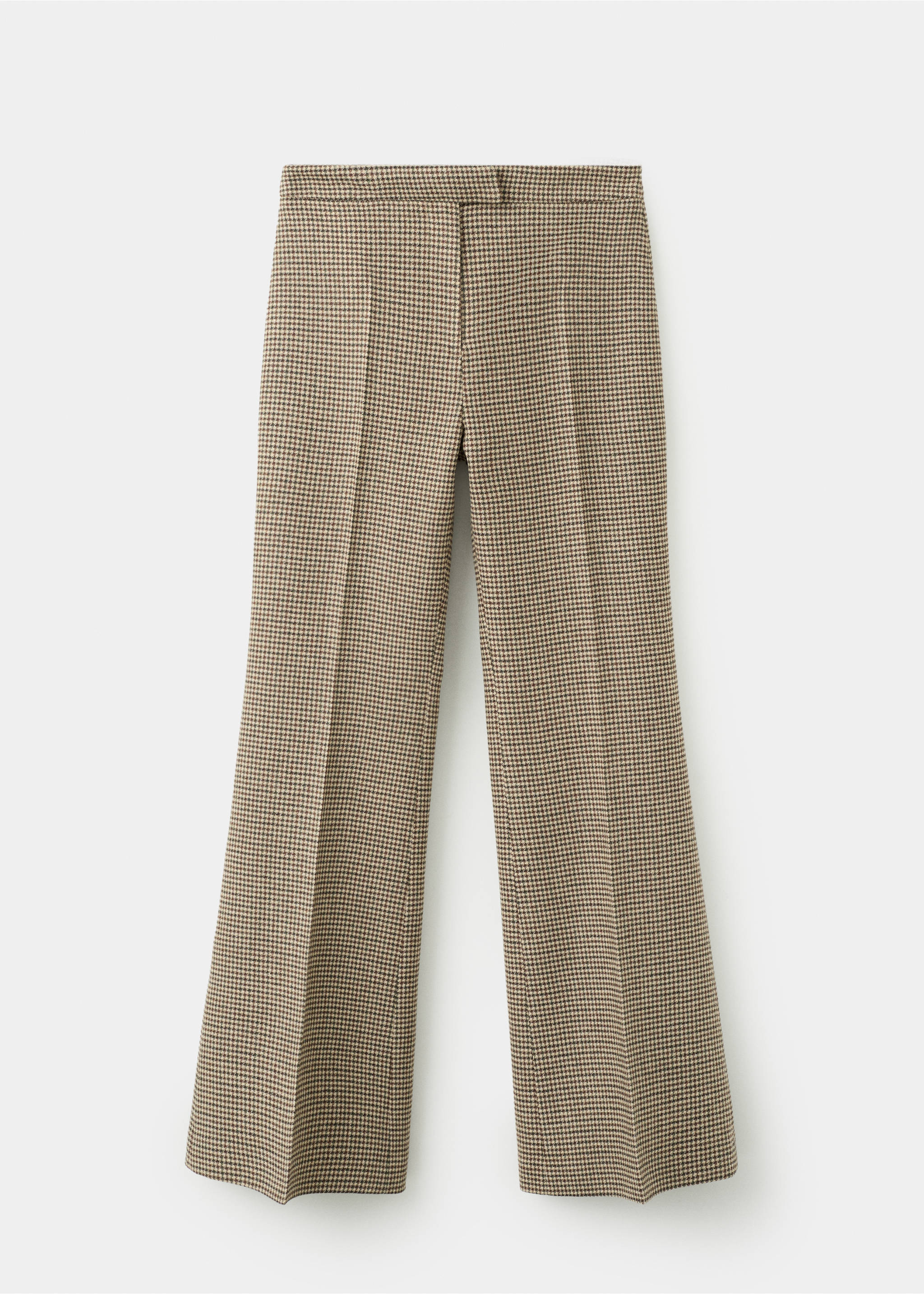 Hose aus Wollmischung mit Hahnentrittmuster - Artikel ohne Model, Mittelbraun. Ref: 27051323-00.