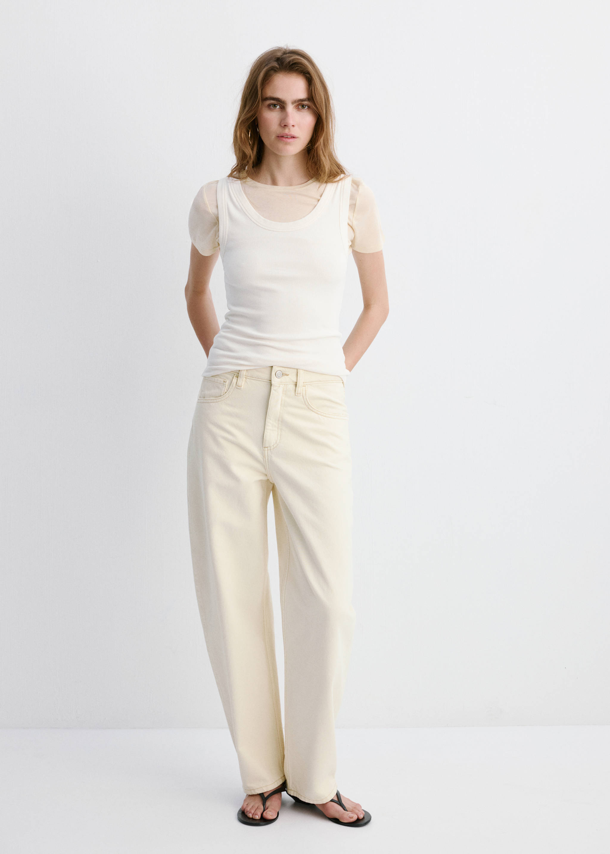 Barrel-Jeans mit hoher Taille - Allgemeine Ansicht