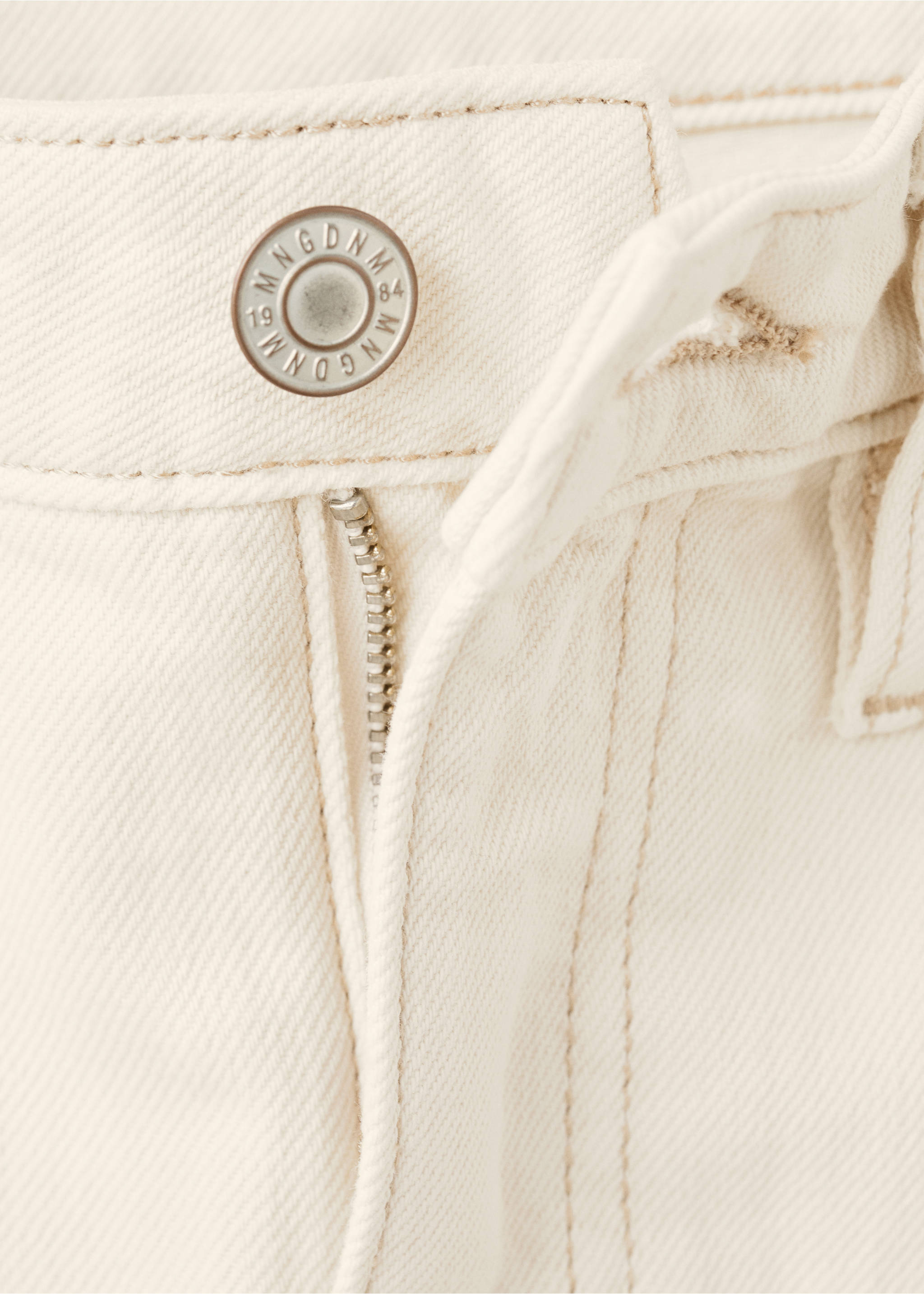 Barrel-Jeans mit hoher Taille - Detail des Artikels 8, Cremeweiß. Ref: 27054770-00.