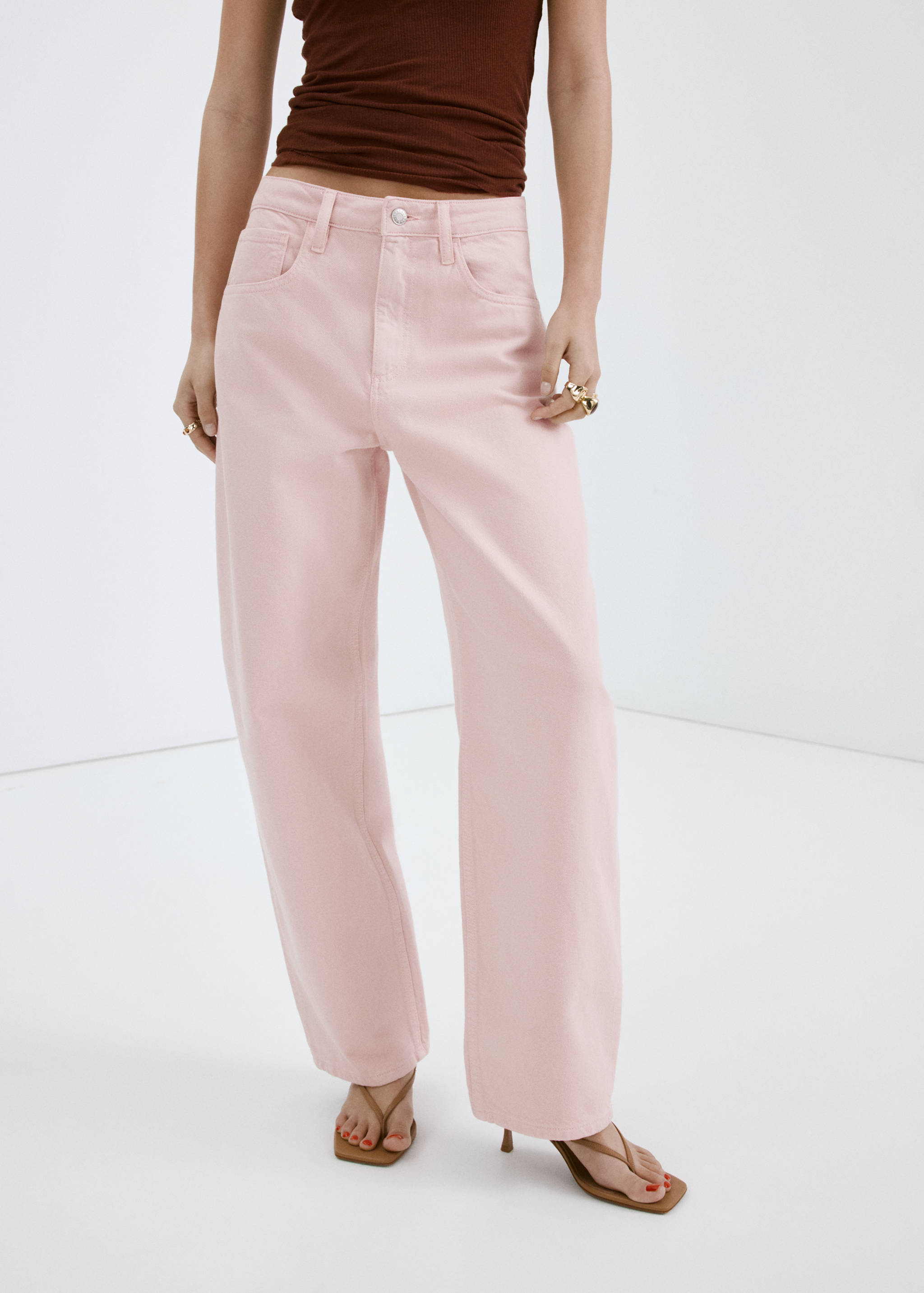 Barrel-Jeans mit hoher Taille - Mittlere Ansicht