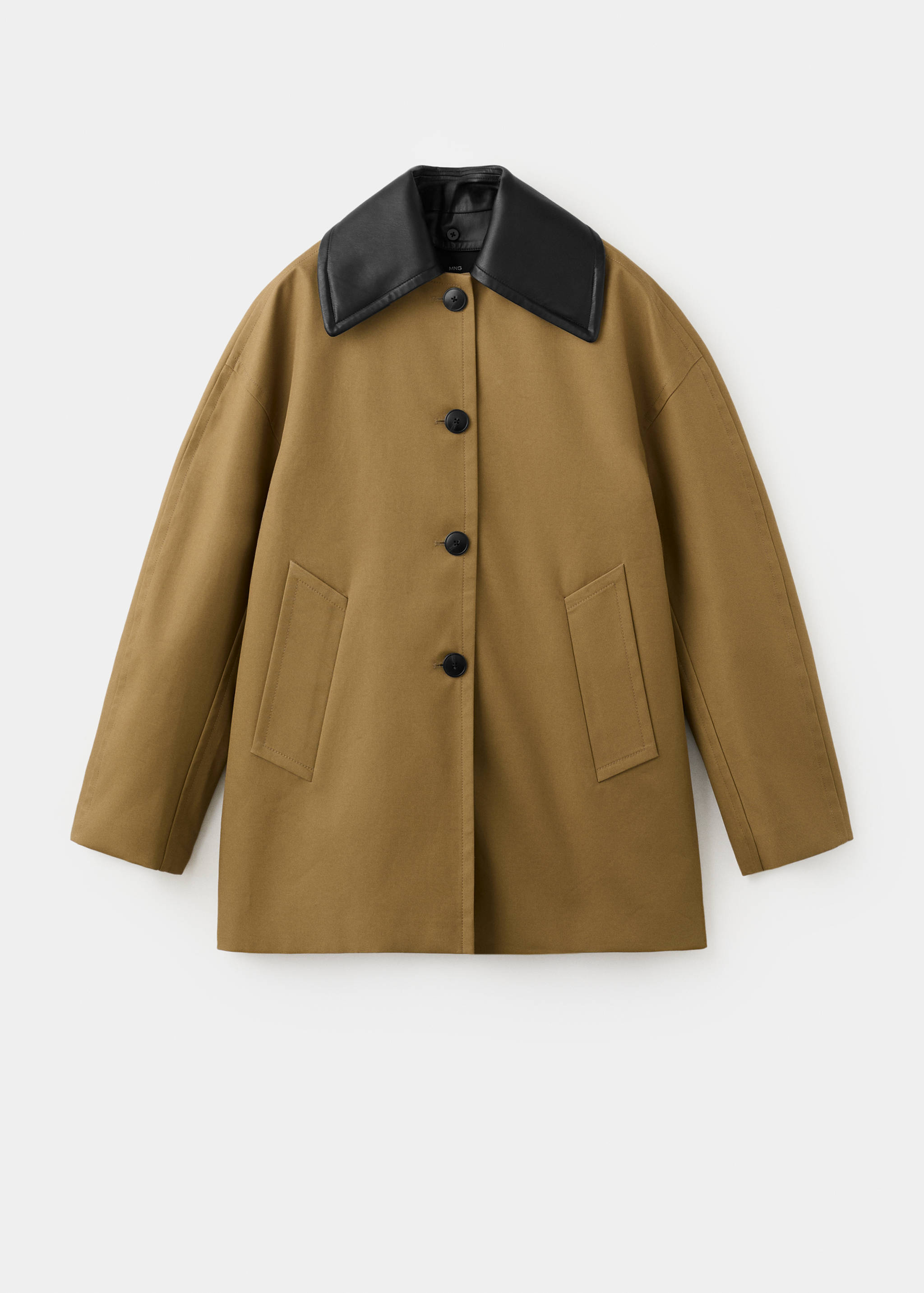Faux leather effect trench coat - Article without model