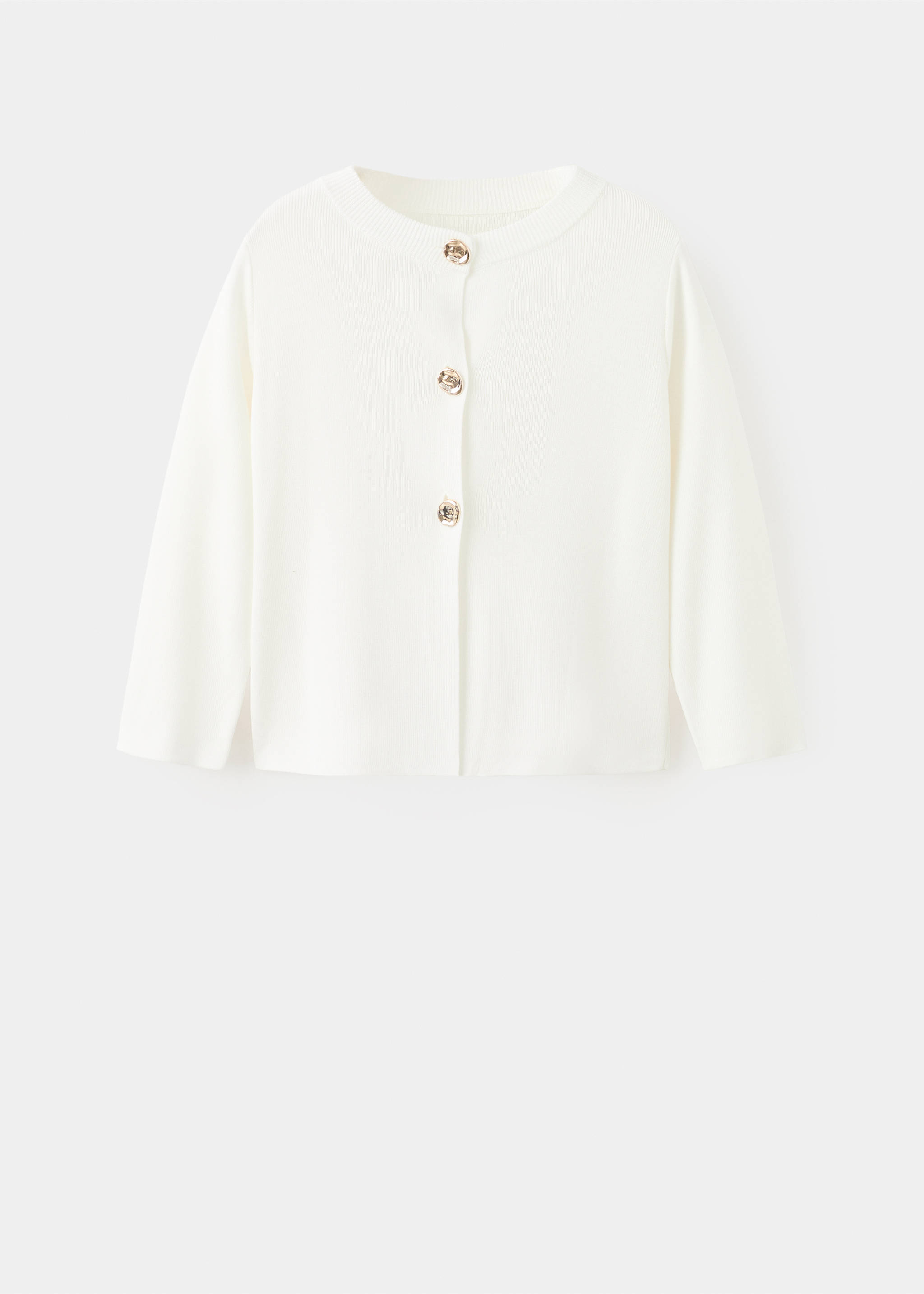 Cream cardigan with a round neckline and gold-toned button fastening., Ecru. Ref: 27055822-00.