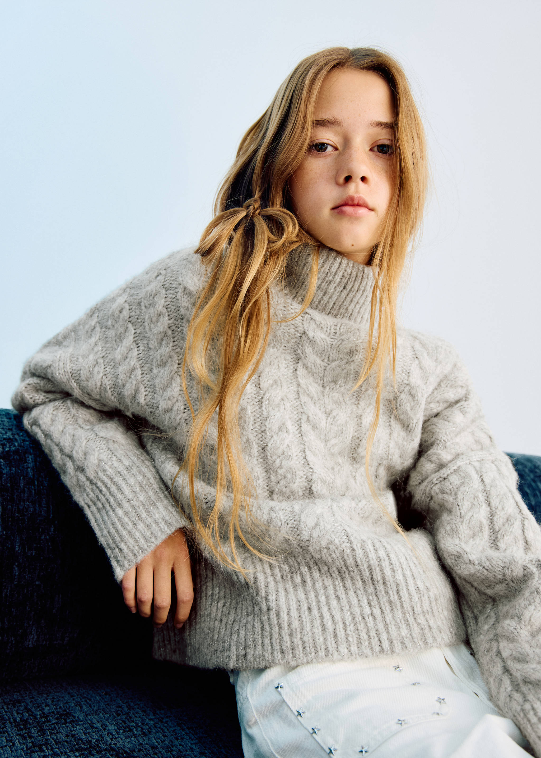 Lurex-Pullover mit Rollkragen - Allgemeine Ansicht