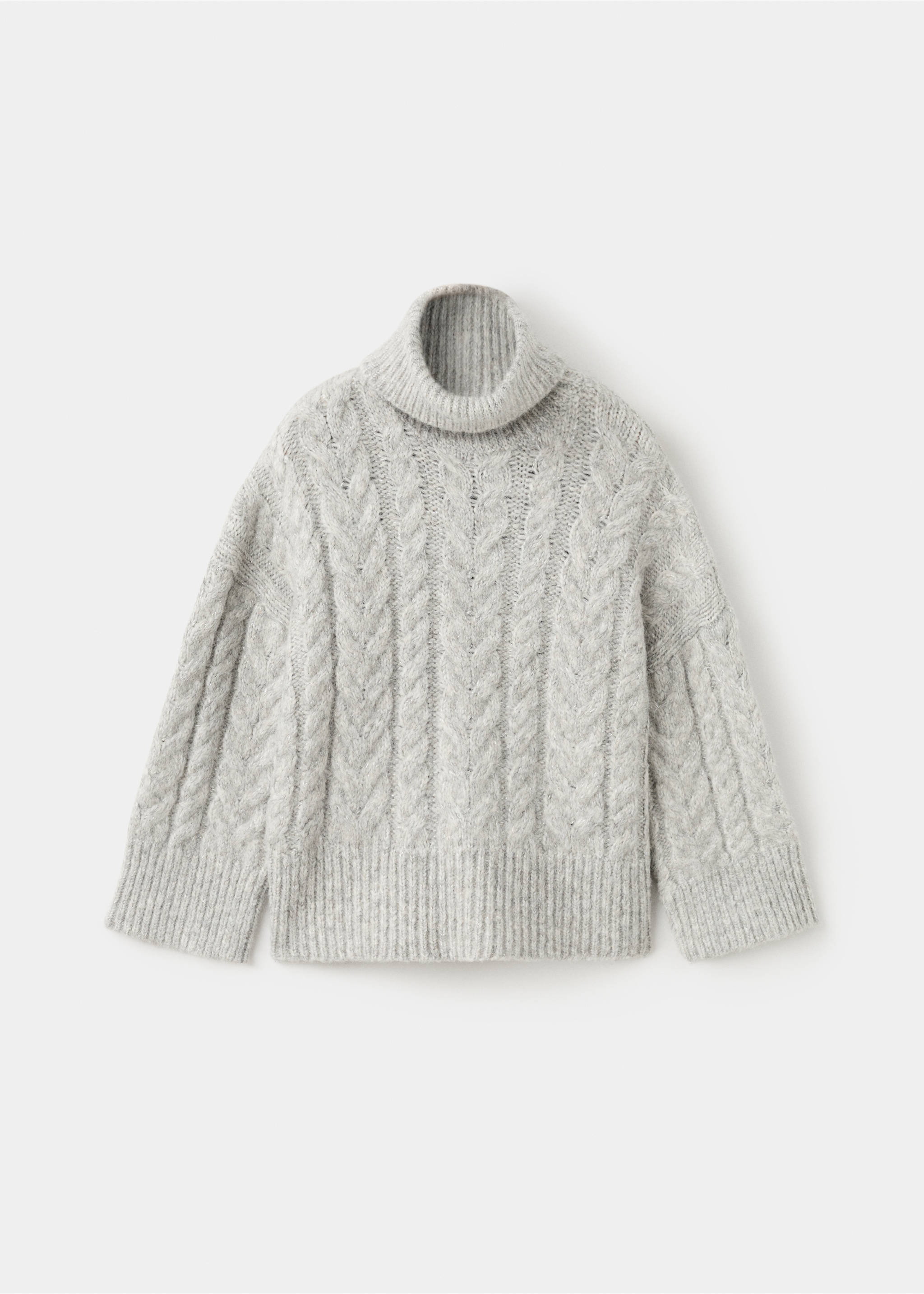 Lurex-Pullover mit Rollkragen - Artikel ohne Model, Grau. Ref: 27061180-00.