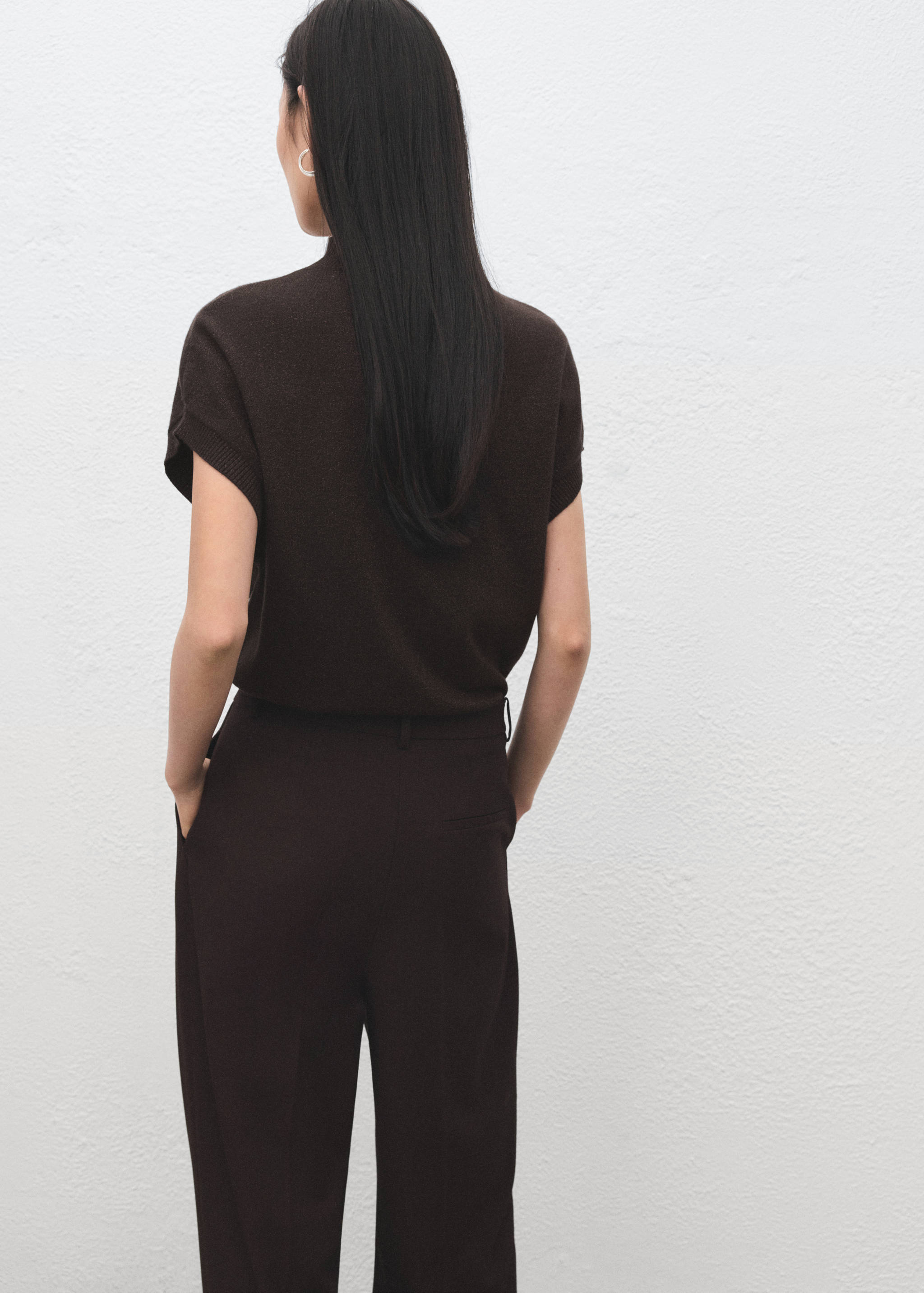 Short-sleeved lurex sweater - Reverse of the article