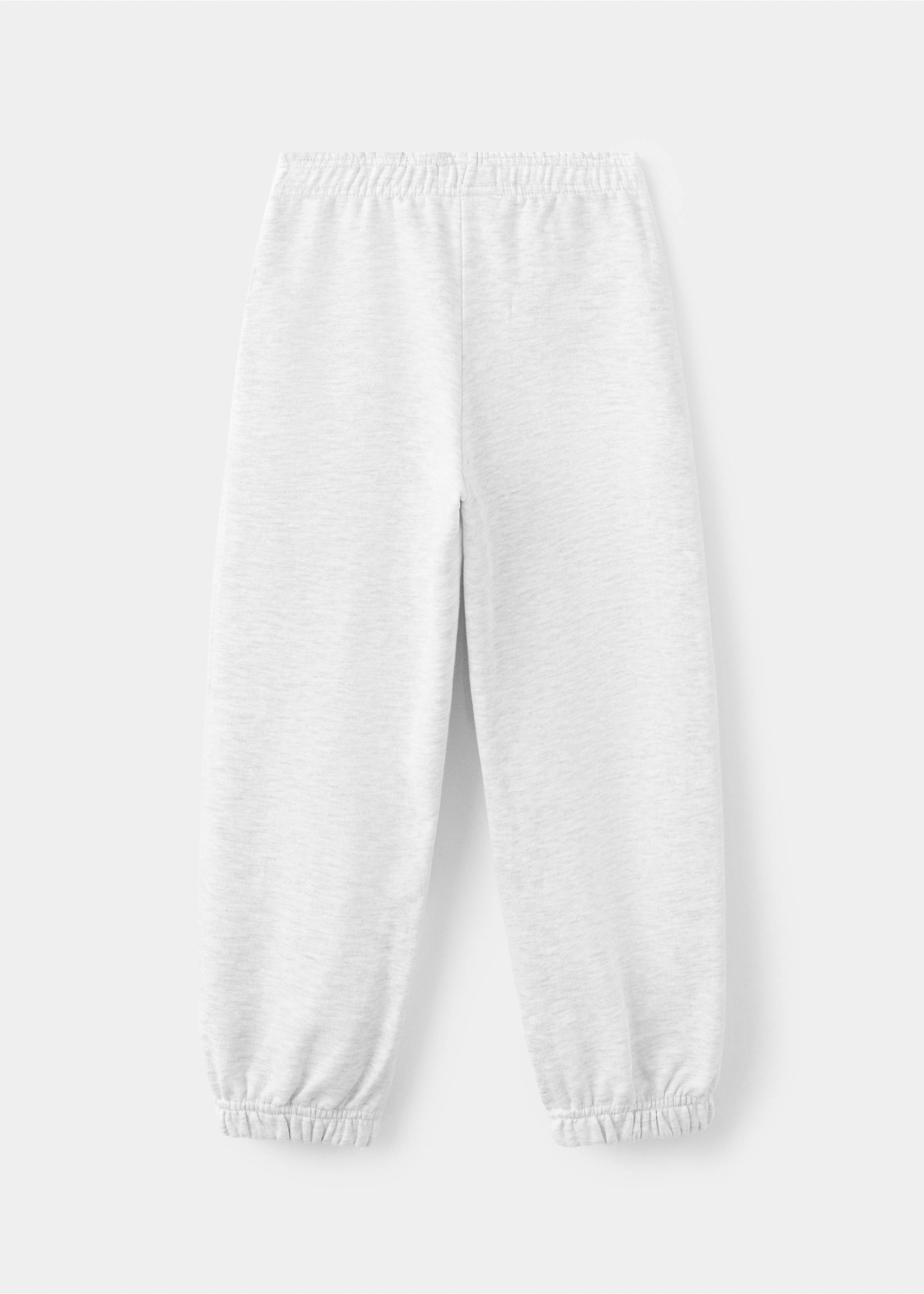 Light grey melange children's joggers, back view., Light Heather Grey. Ref: 27061269-00.
