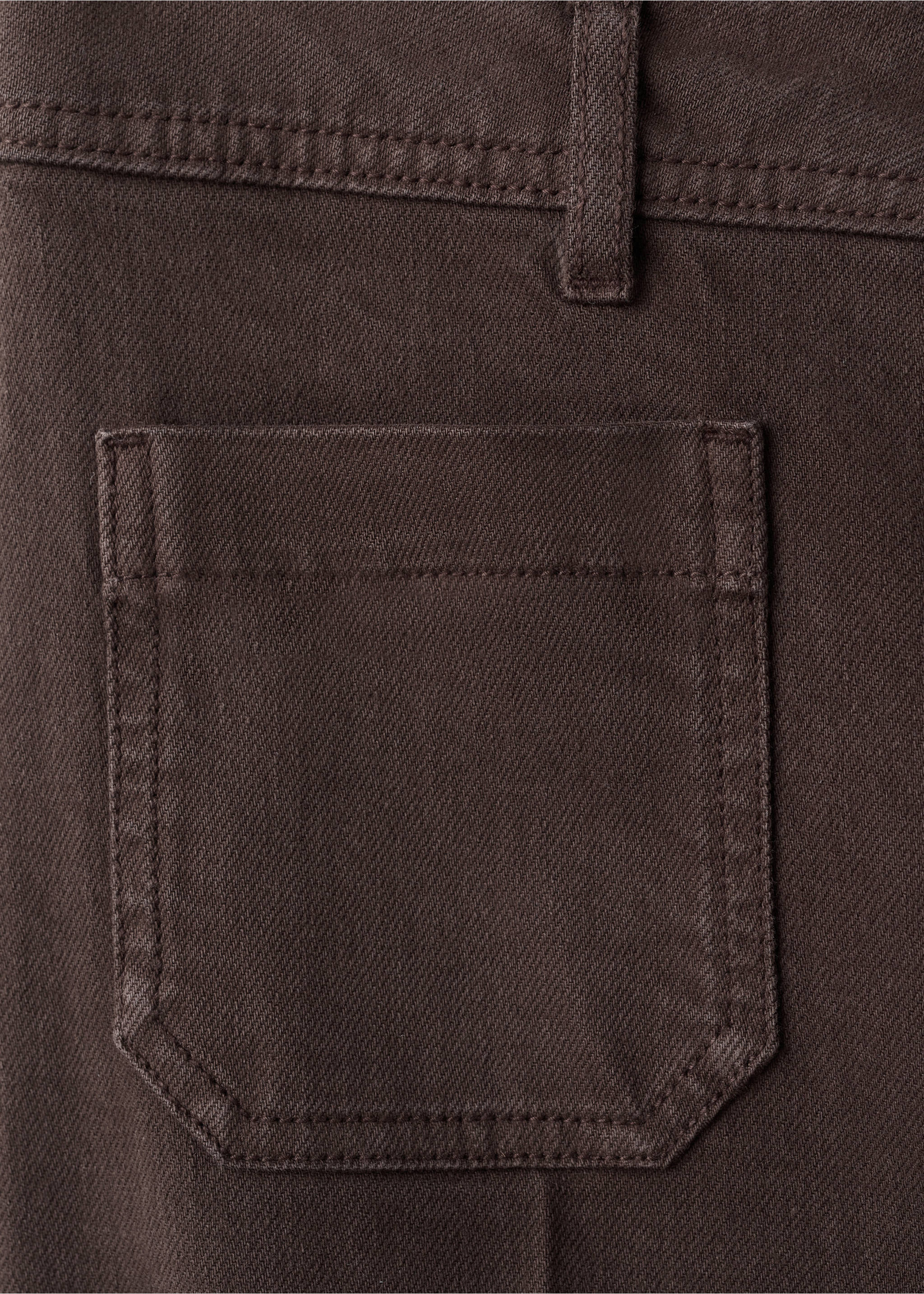 Wide leg jeans with pockets - Details of the article 8, Chocolate. Ref: 27061322-00.