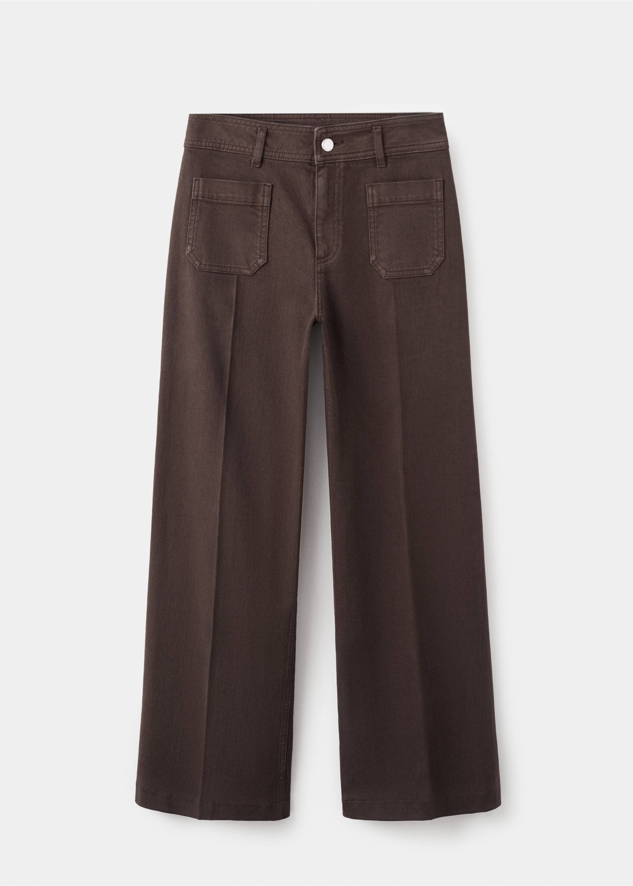 Wide leg jeans with pockets - Article without model, Chocolate. Ref: 27061322-00.