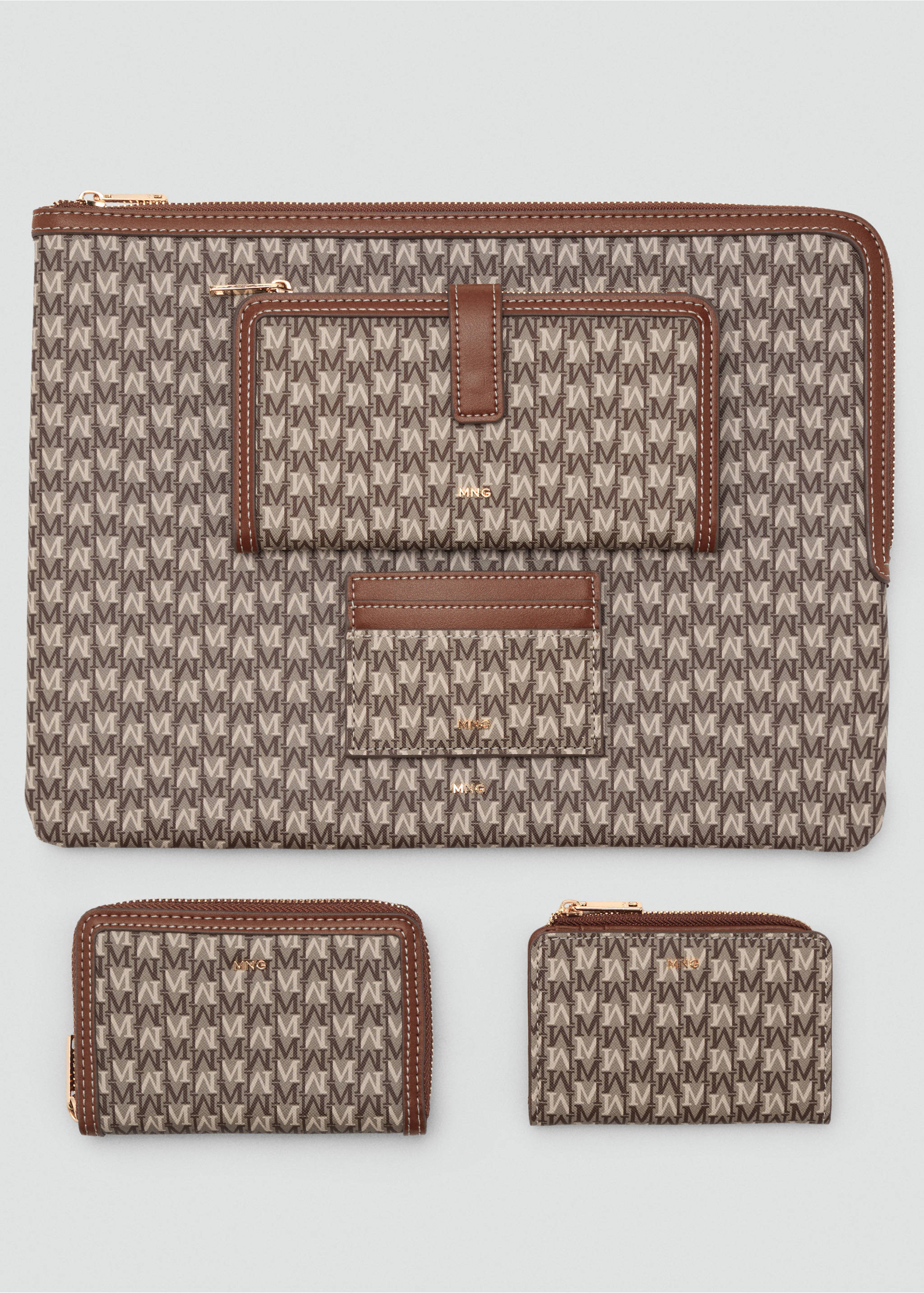 Porte-cartes imprimé logo - Détail de l'article 2, Marron moyen. Ref: 27061339-00.