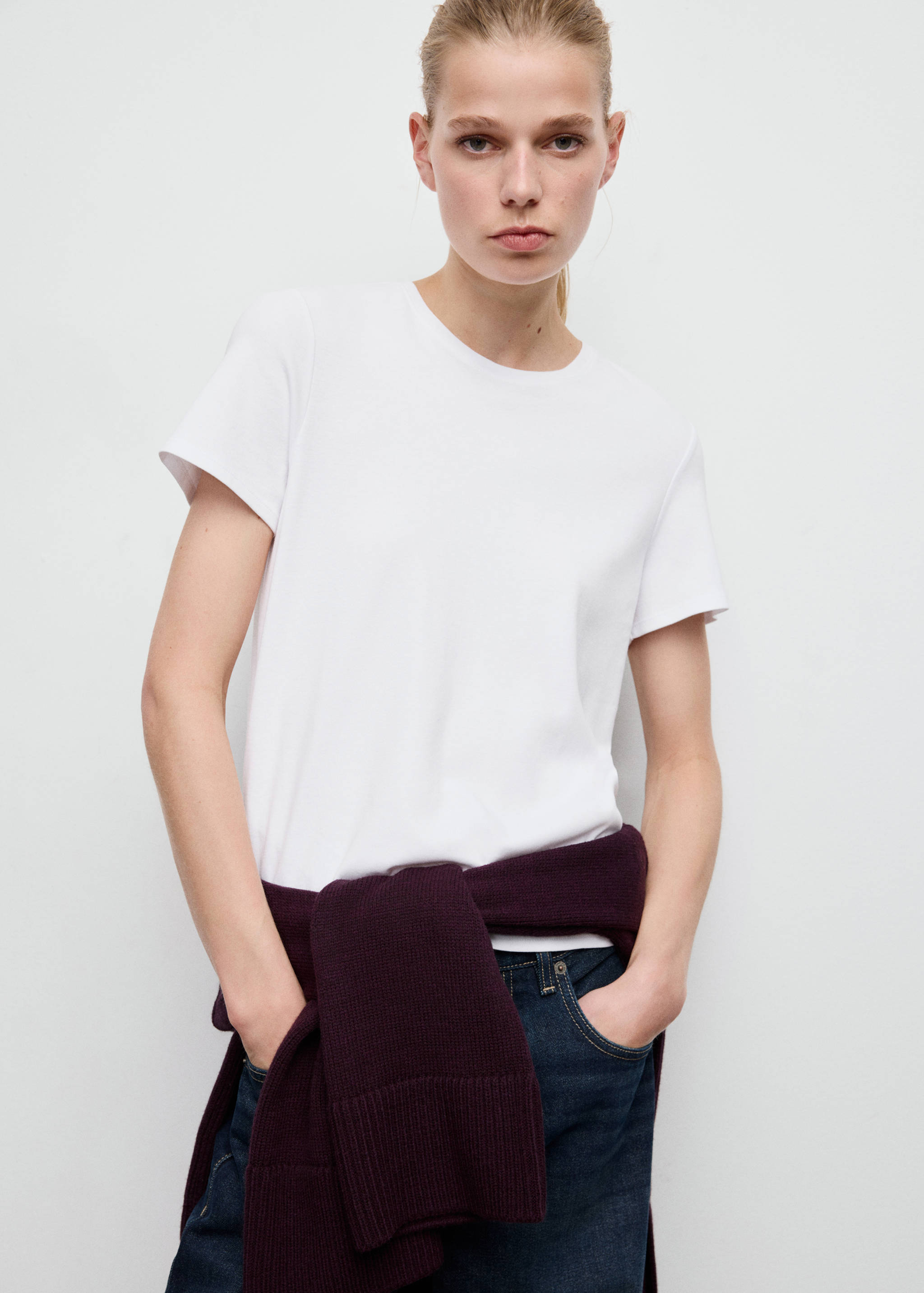Short-sleeved cotton t-shirt - Medium plane