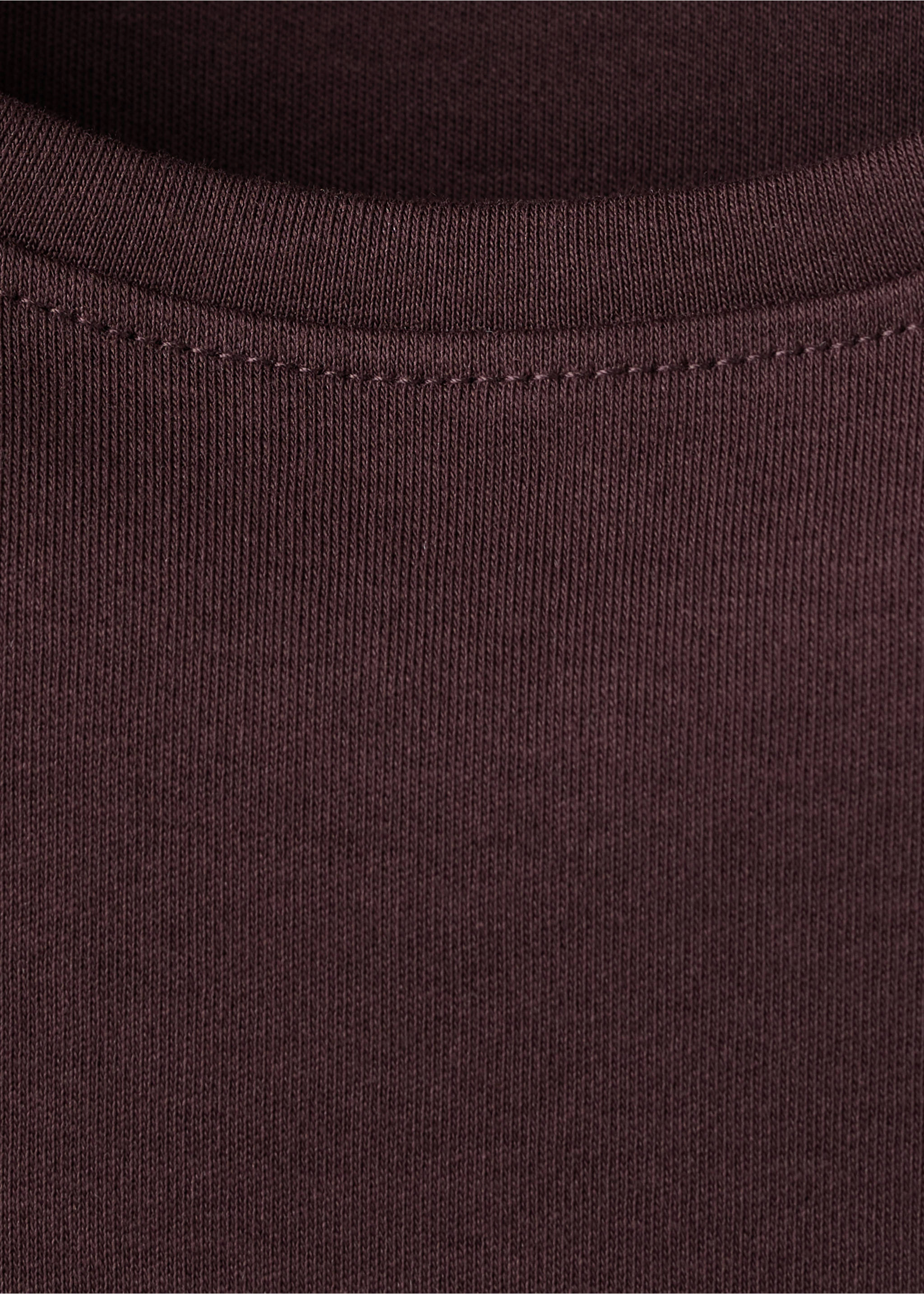 Short-sleeved cotton t-shirt - Details of the article 8, Burgundy. Ref: 27063312-00.