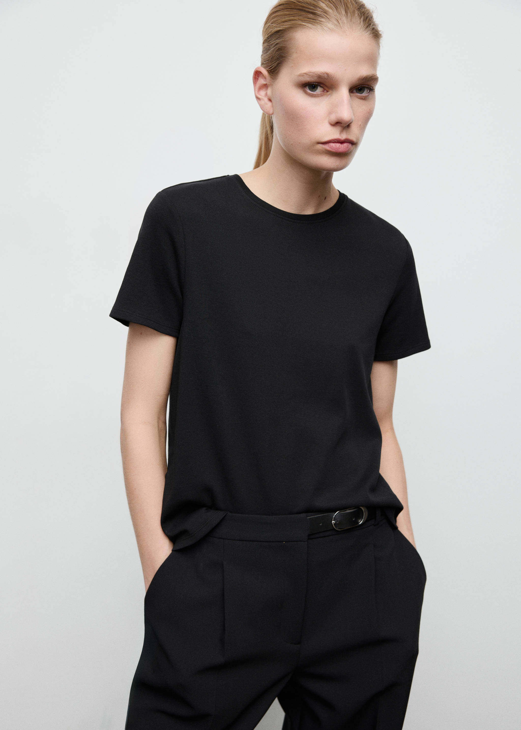 Short-sleeved cotton t-shirt - Medium plane
