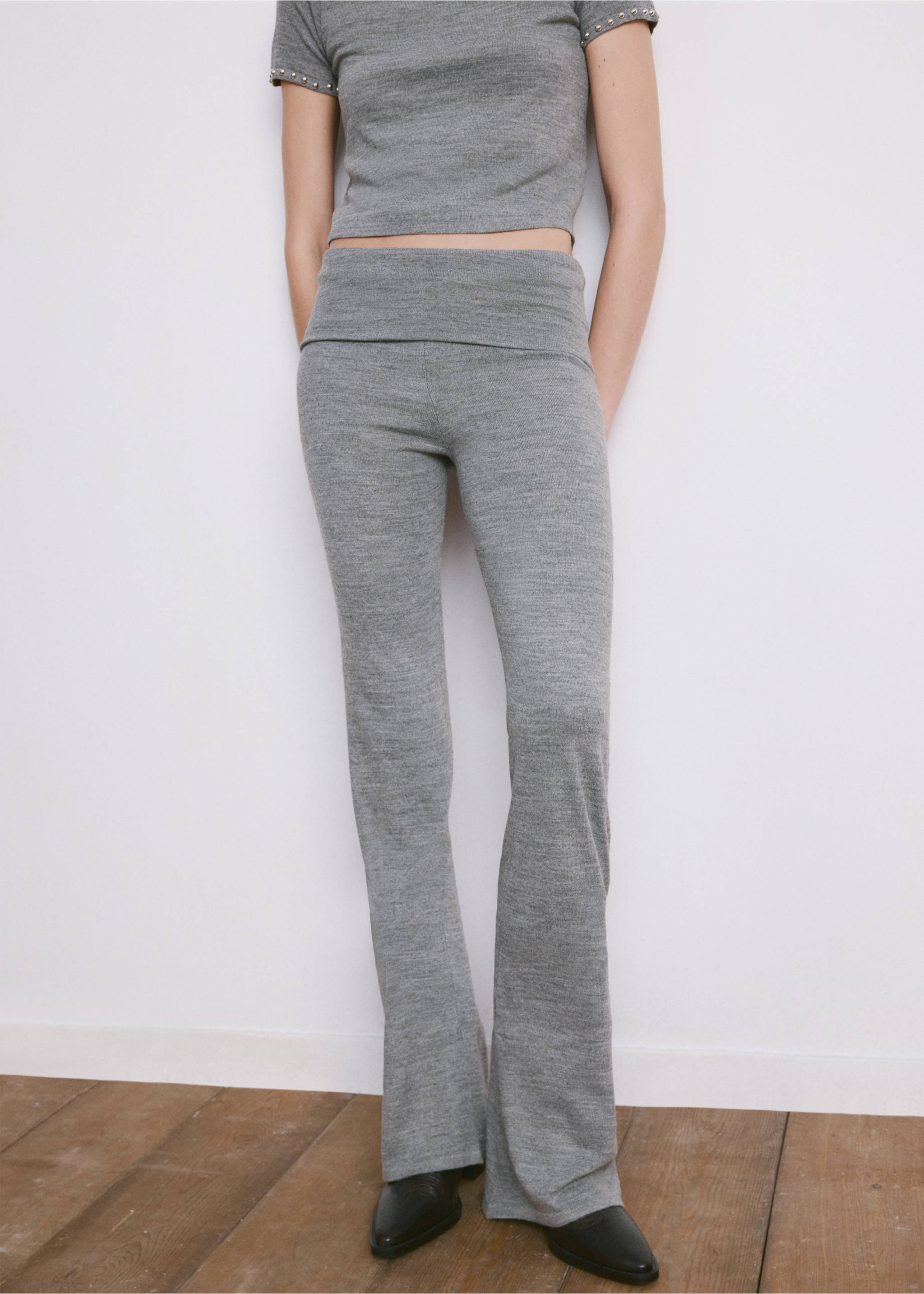 Pantalon punt tatxes - Pla mig, Gris mig vigoré. Ref: 27064097-00.