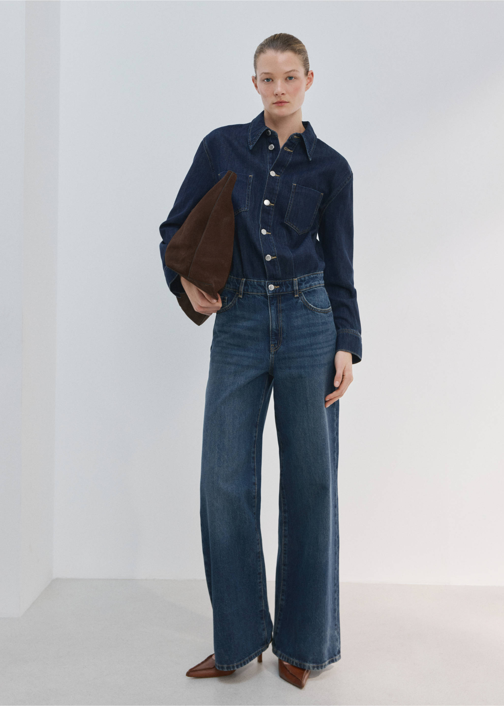 Buttons denim jumpsuit - General plane, Dark Blue. Ref: 27065812-00.