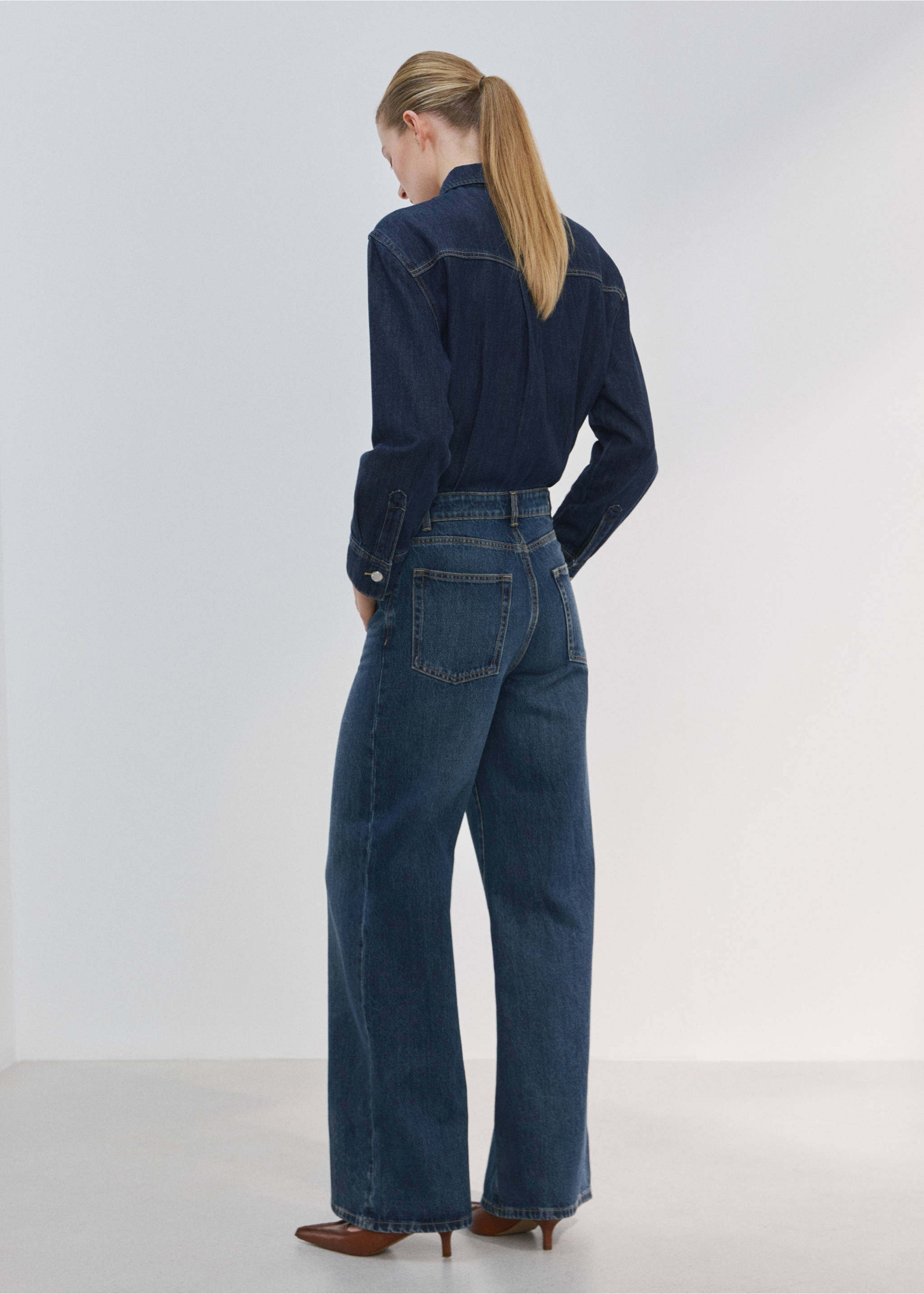 Buttons denim jumpsuit - Reverse of the article, Dark Blue. Ref: 27065812-00.