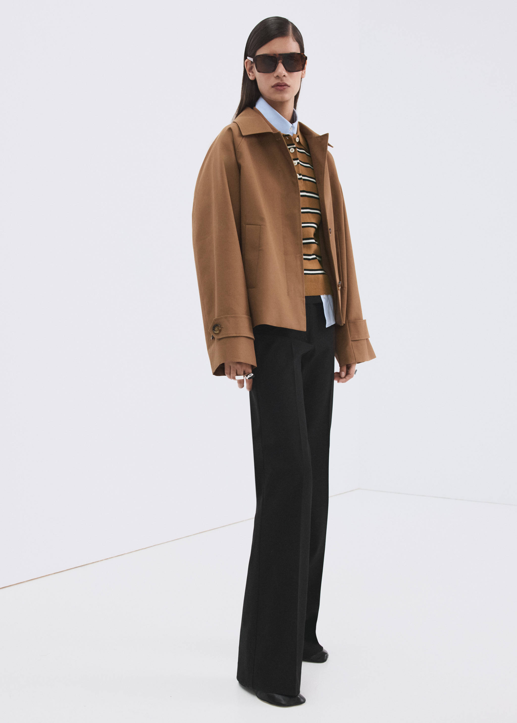 Striped polo-neck sweater - General plane