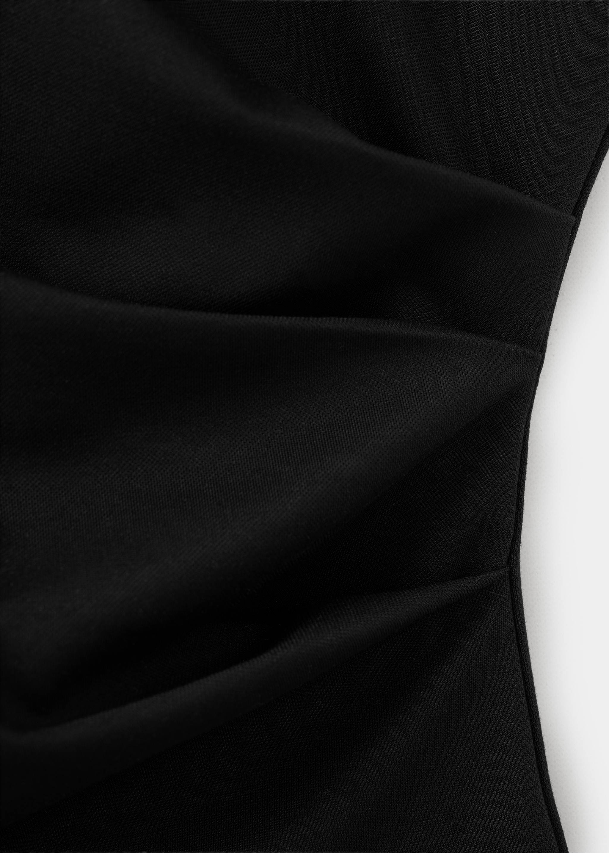 T-shirt with gathered details - Details of the article 8, Black. Ref: 27065835-00.